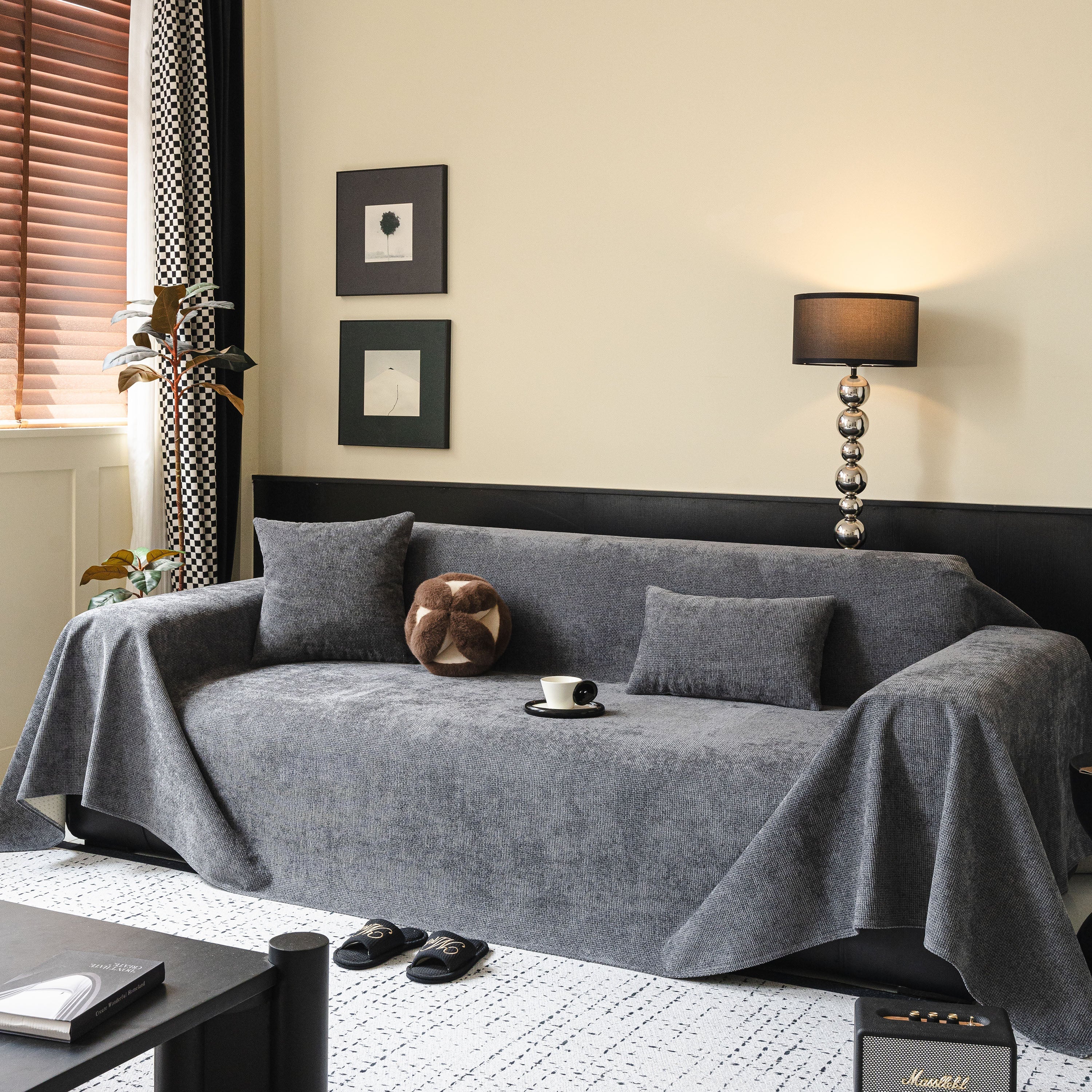 Chenille Sofa Cover Throw, Non-Slip, Water-Resistant, Pet-Friendly Couch Protector