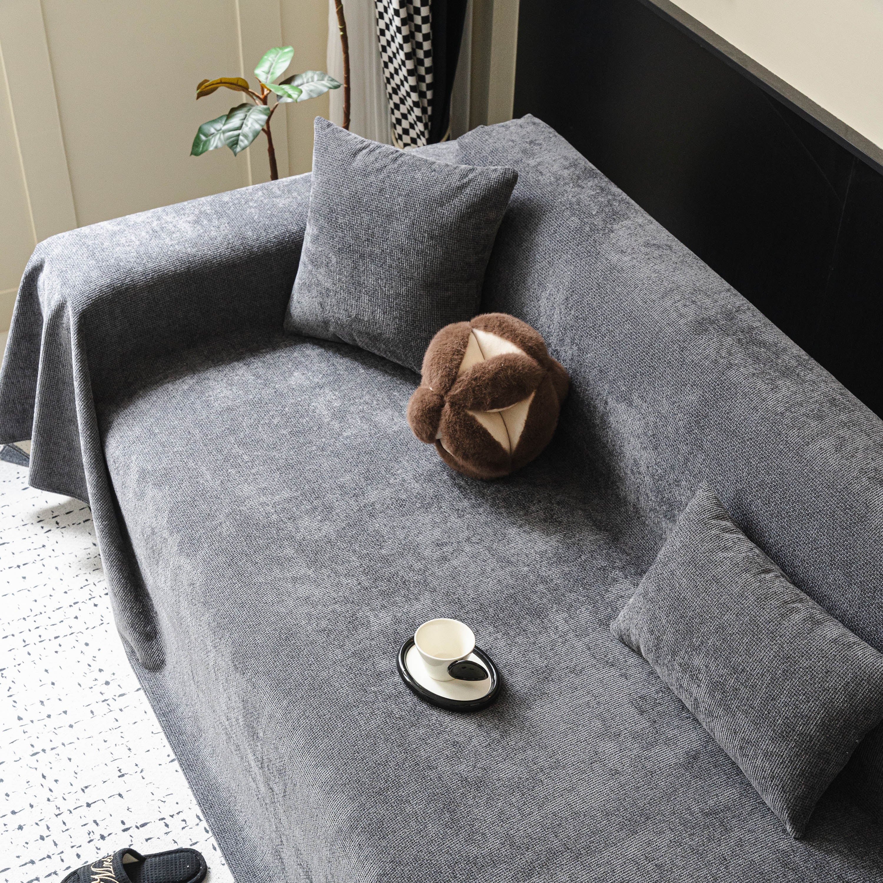 Chenille Sofa Cover Throw, Non-Slip, Water-Resistant, Pet-Friendly Couch Protector