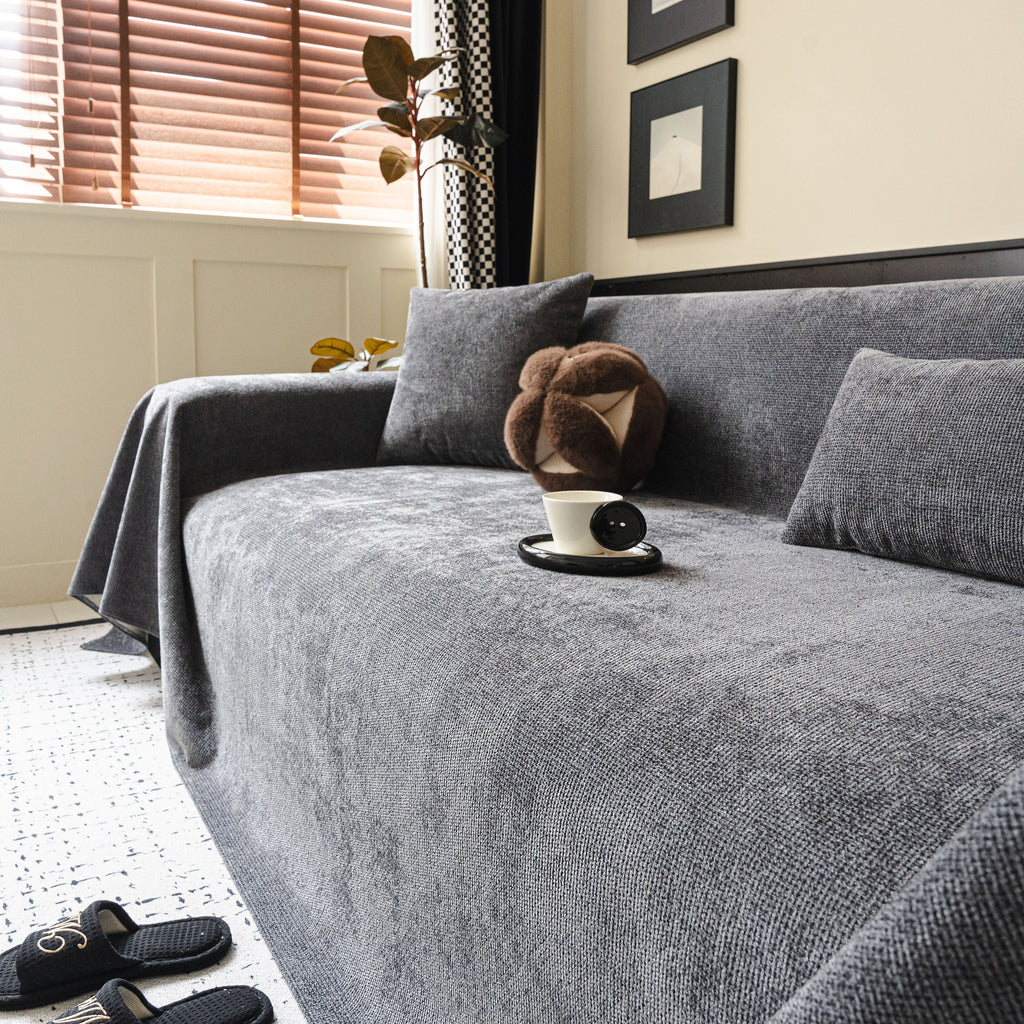 Chenille Sofa Cover Throw, Non-Slip, Water-Resistant, Pet-Friendly Couch Protector