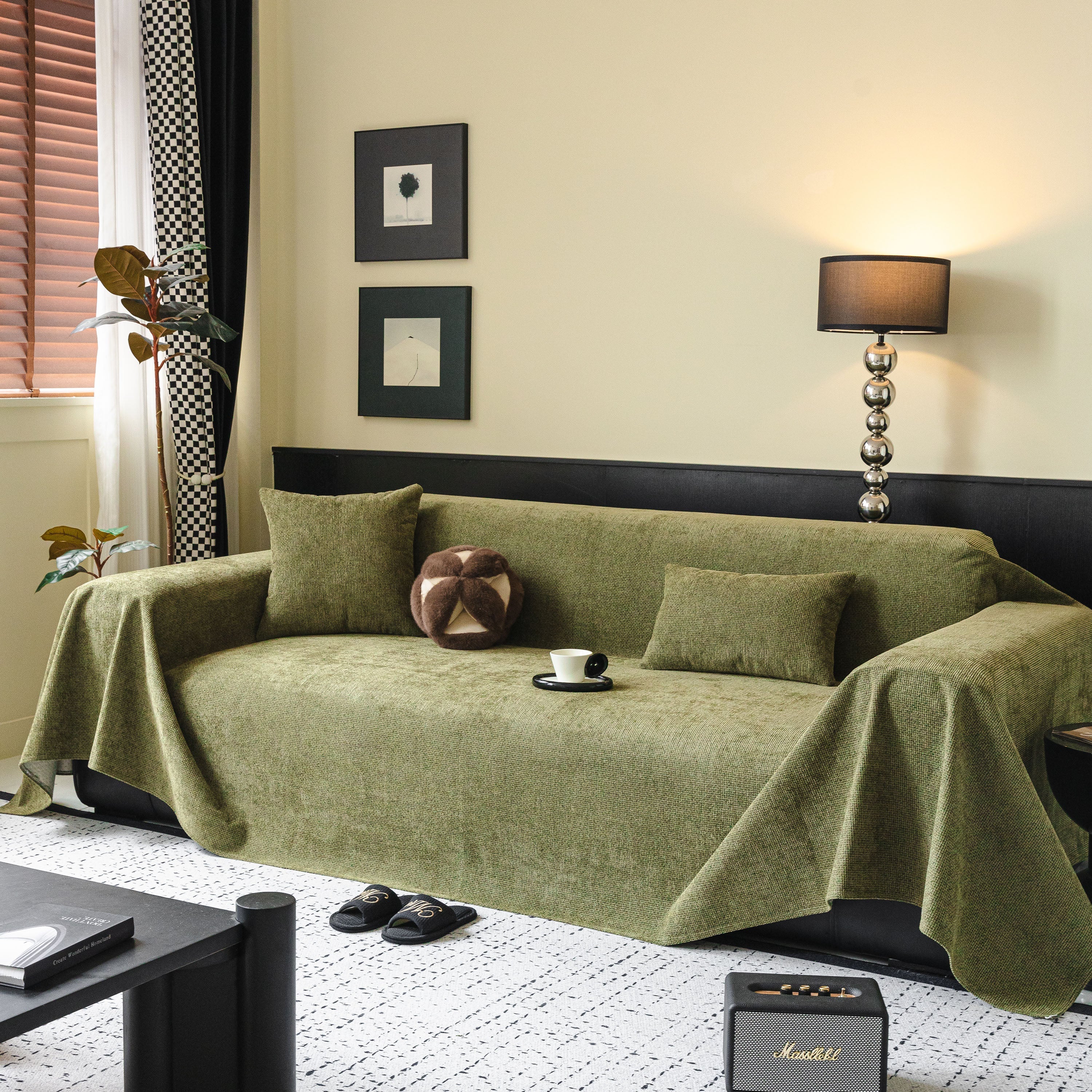 Chenille Sofa Cover Throw, Non-Slip, Water-Resistant, Pet-Friendly Couch Protector