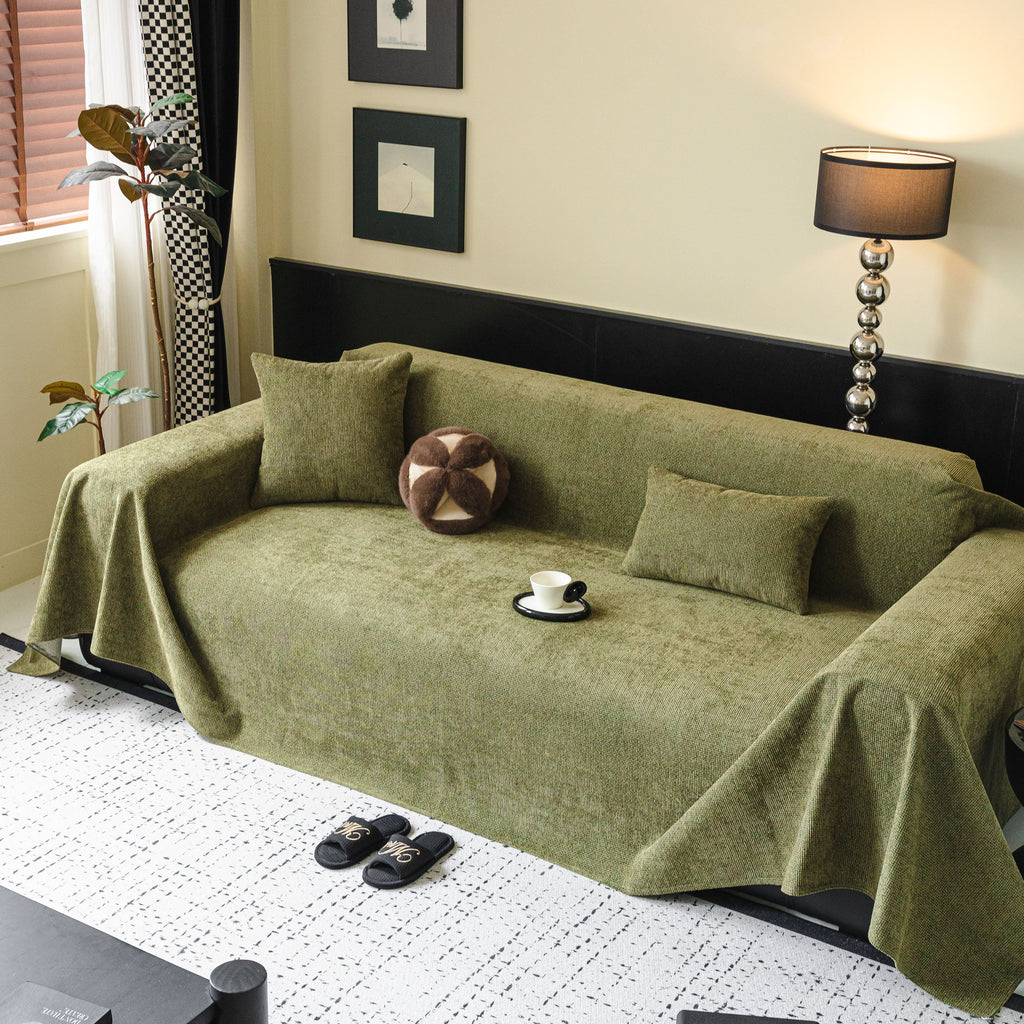 Chenille Sofa Cover Throw, Non-Slip, Water-Resistant, Pet-Friendly Couch Protector