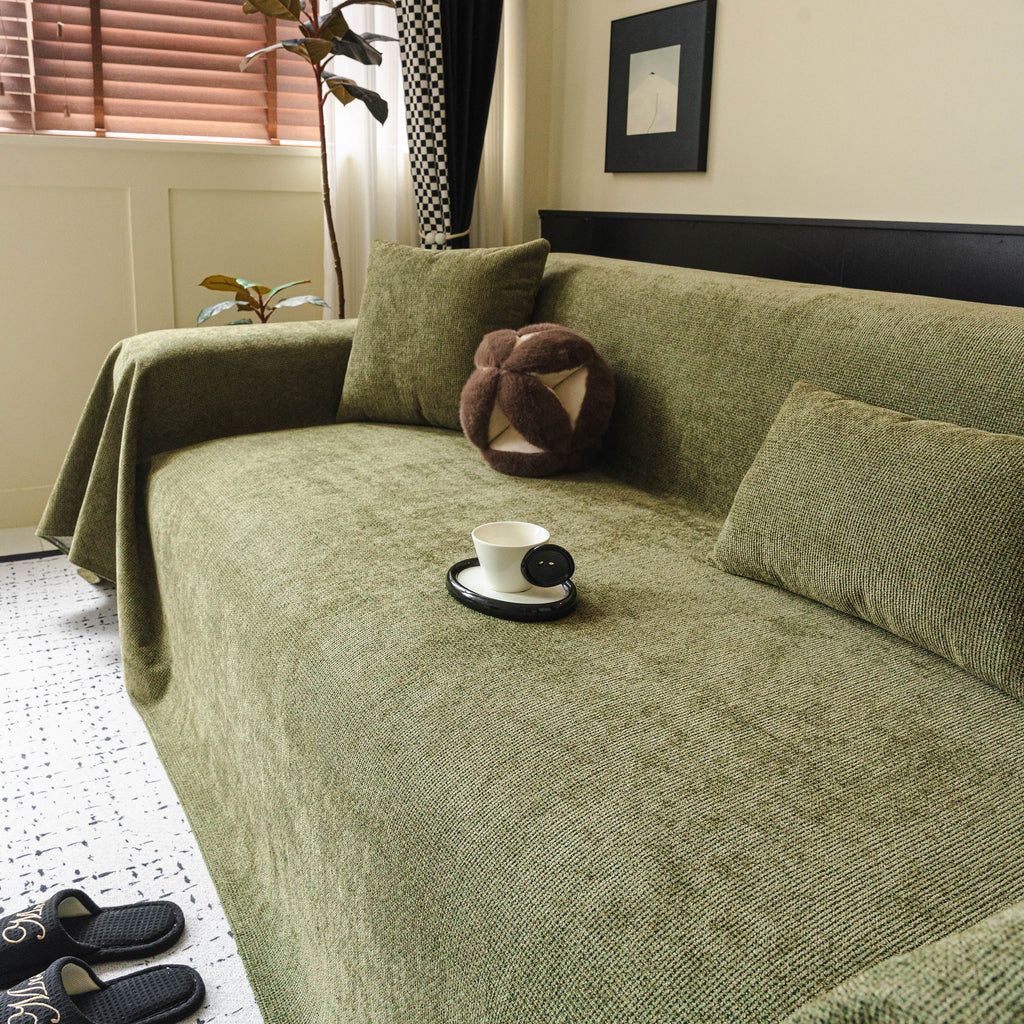 Chenille Sofa Cover Throw, Non-Slip, Water-Resistant, Pet-Friendly Couch Protector