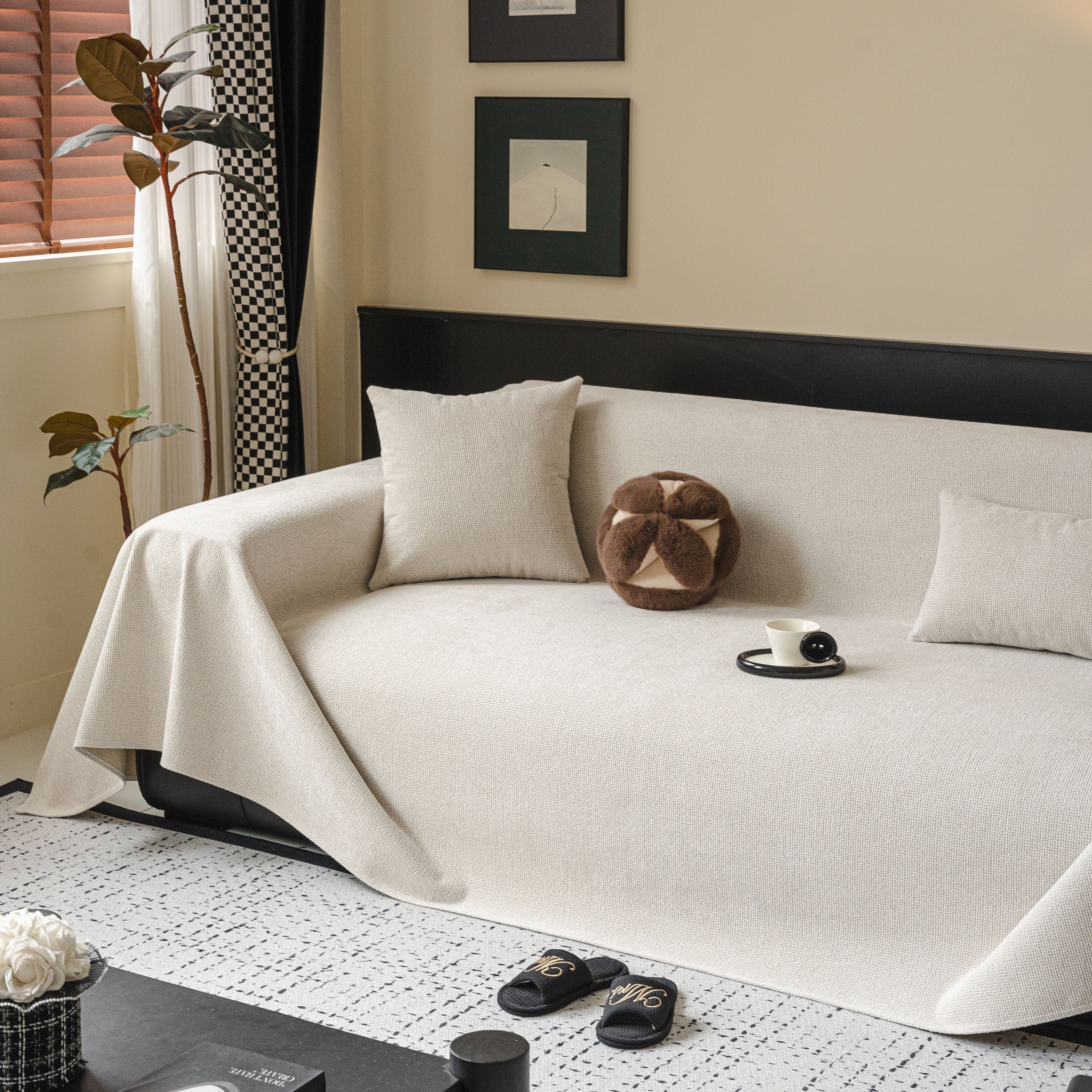 Chenille Sofa Cover Throw, Non-Slip, Water-Resistant, Pet-Friendly Couch Protector