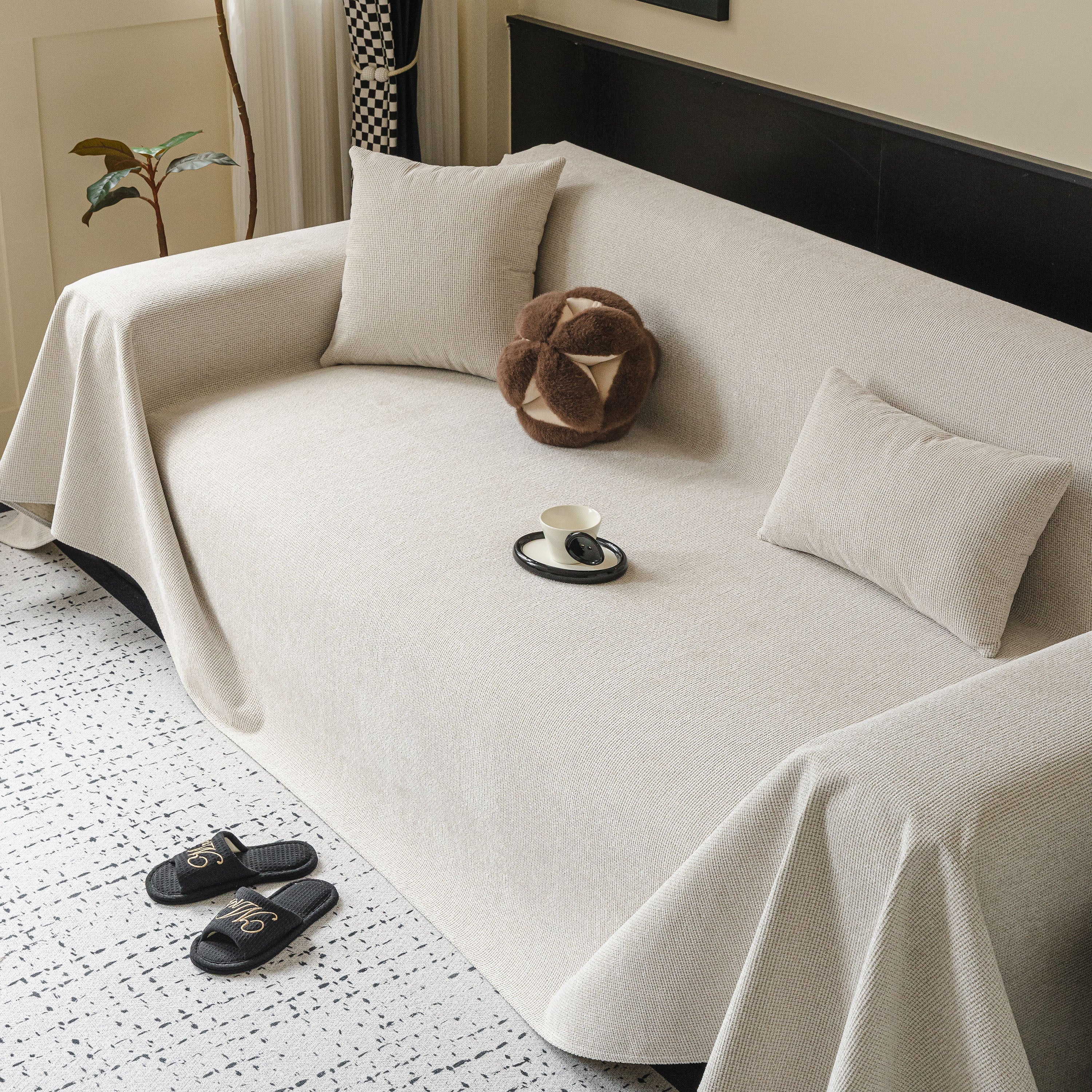 Chenille Sofa Cover Throw, Non-Slip, Water-Resistant, Pet-Friendly Couch Protector