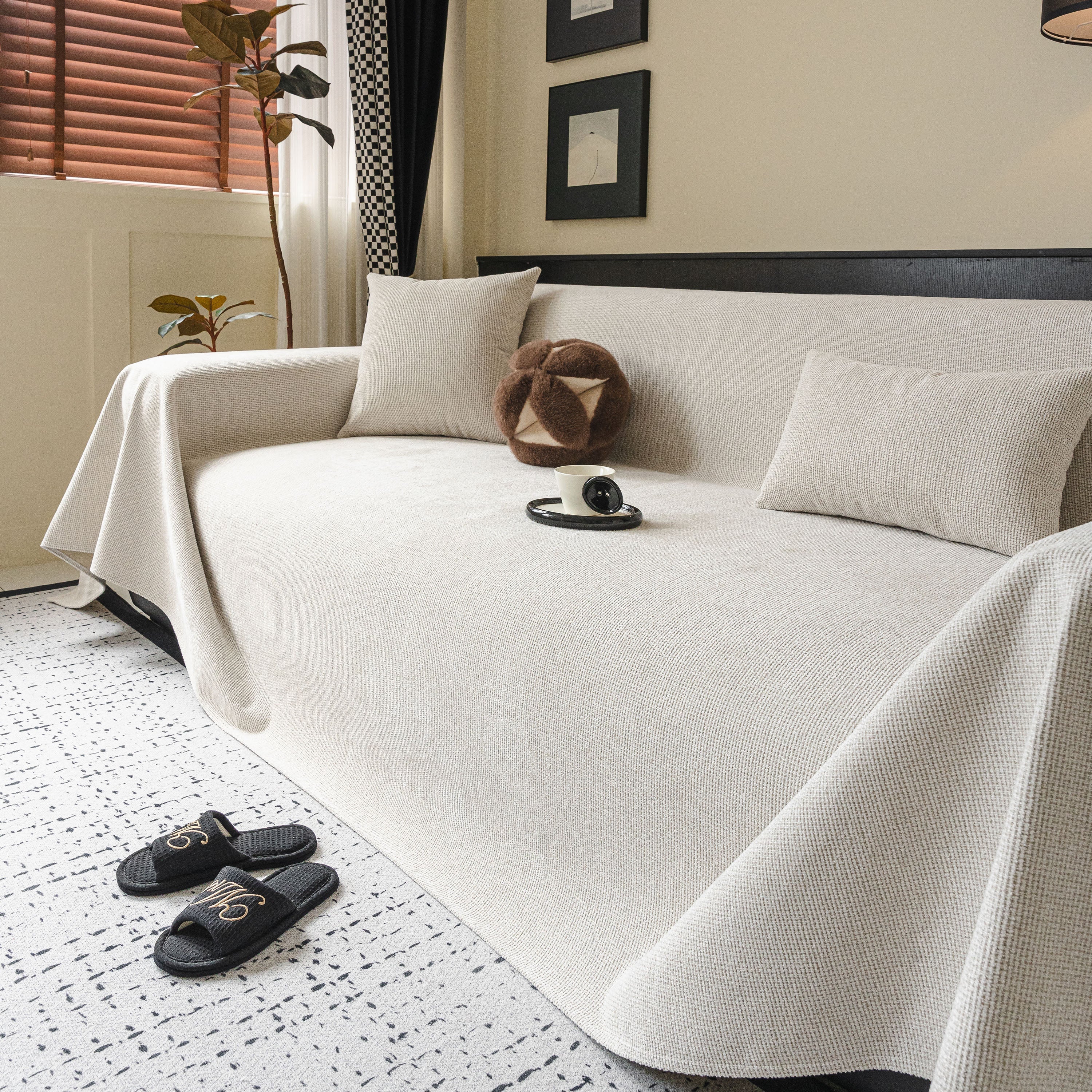 Chenille Sofa Cover Throw, Non-Slip, Water-Resistant, Pet-Friendly Couch Protector