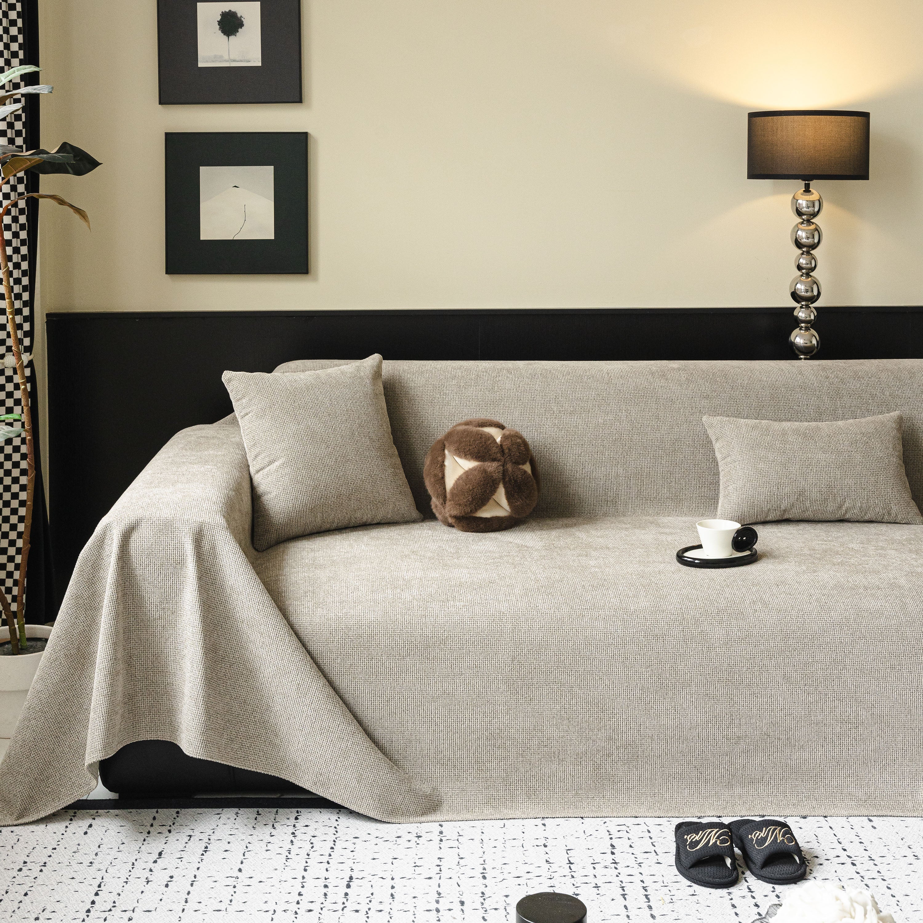 Chenille Sofa Cover Throw, Non-Slip, Water-Resistant, Pet-Friendly Couch Protector