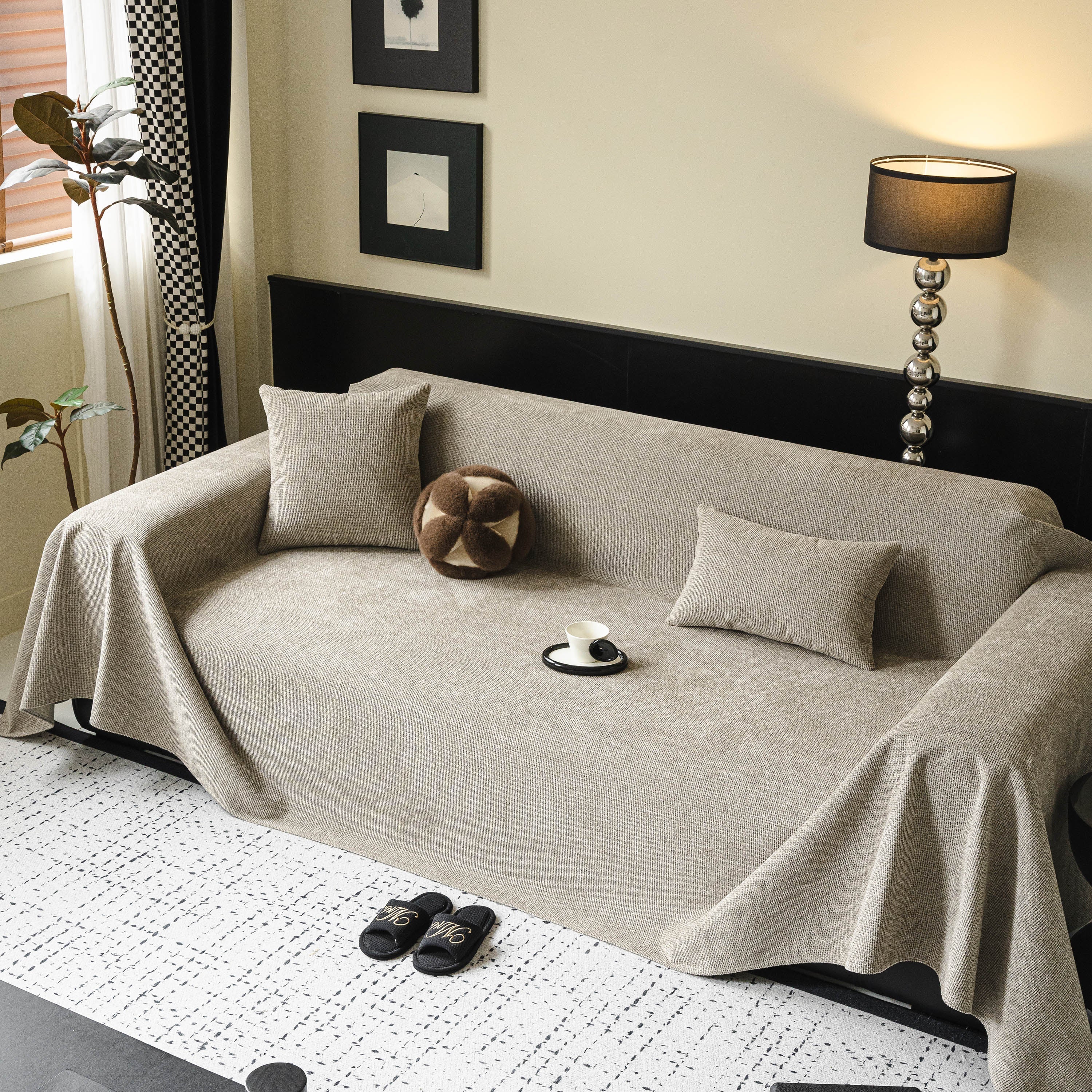 Chenille Sofa Cover Throw, Non-Slip, Water-Resistant, Pet-Friendly Couch Protector