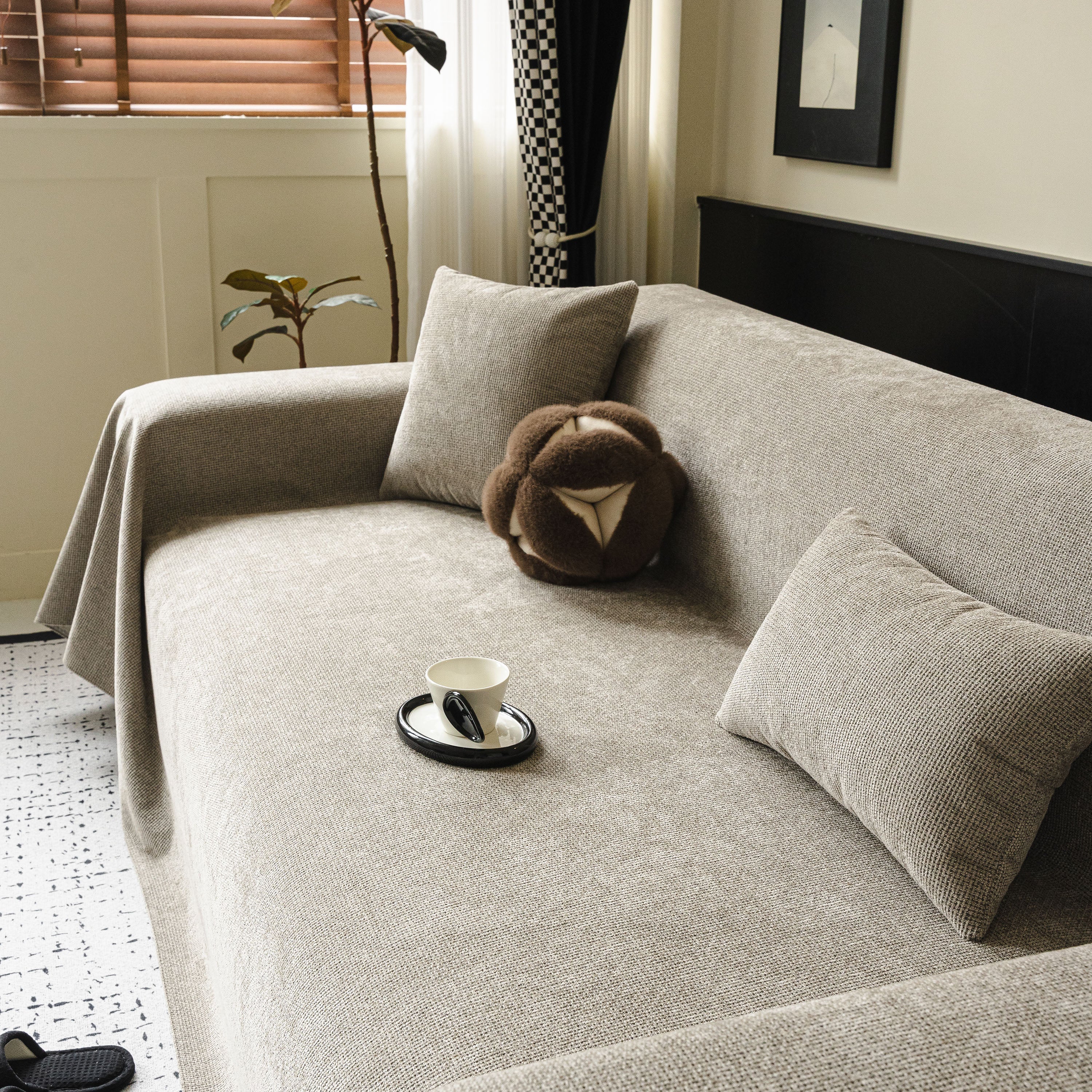 Chenille Sofa Cover Throw, Non-Slip, Water-Resistant, Pet-Friendly Couch Protector