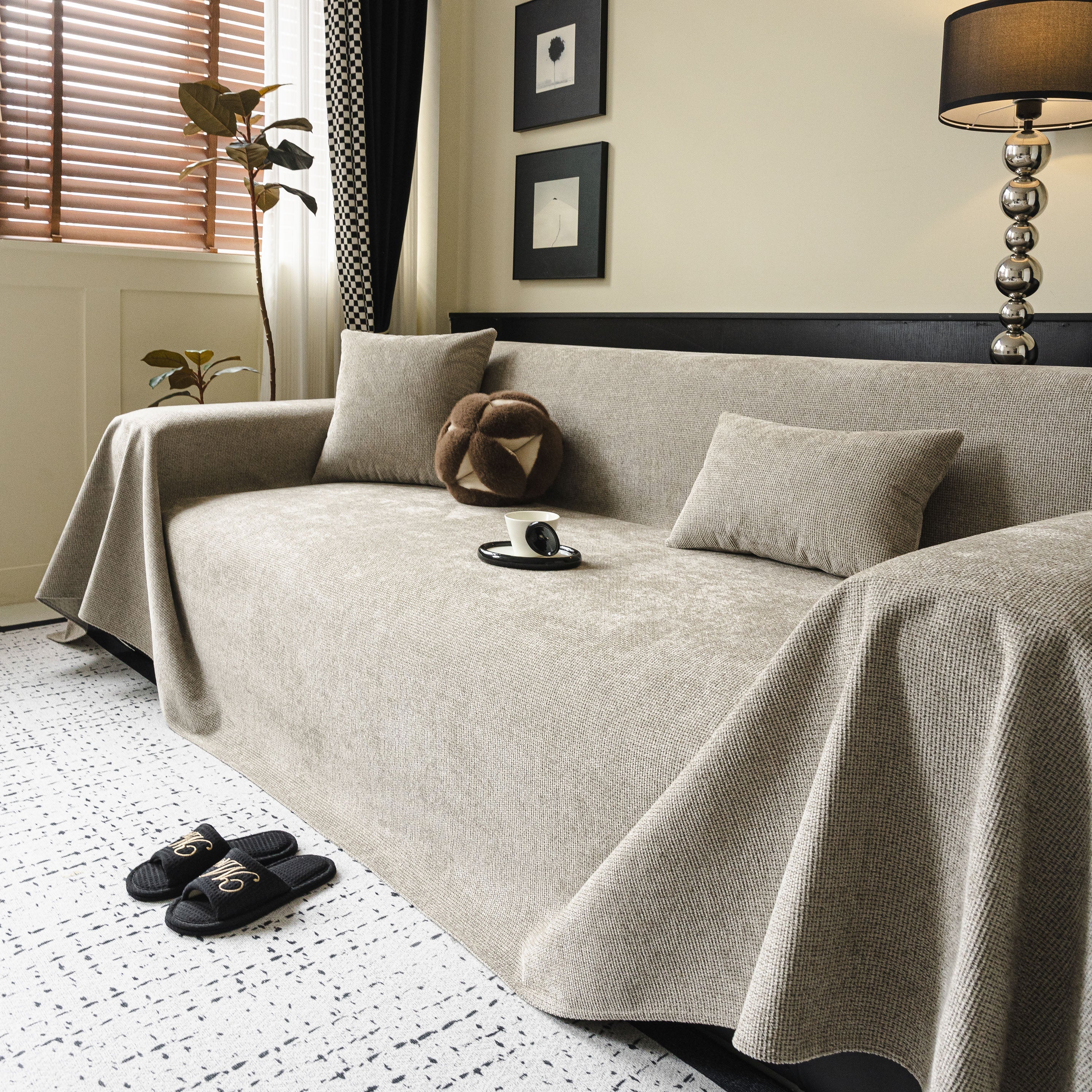 Chenille Sofa Cover Throw, Non-Slip, Water-Resistant, Pet-Friendly Couch Protector