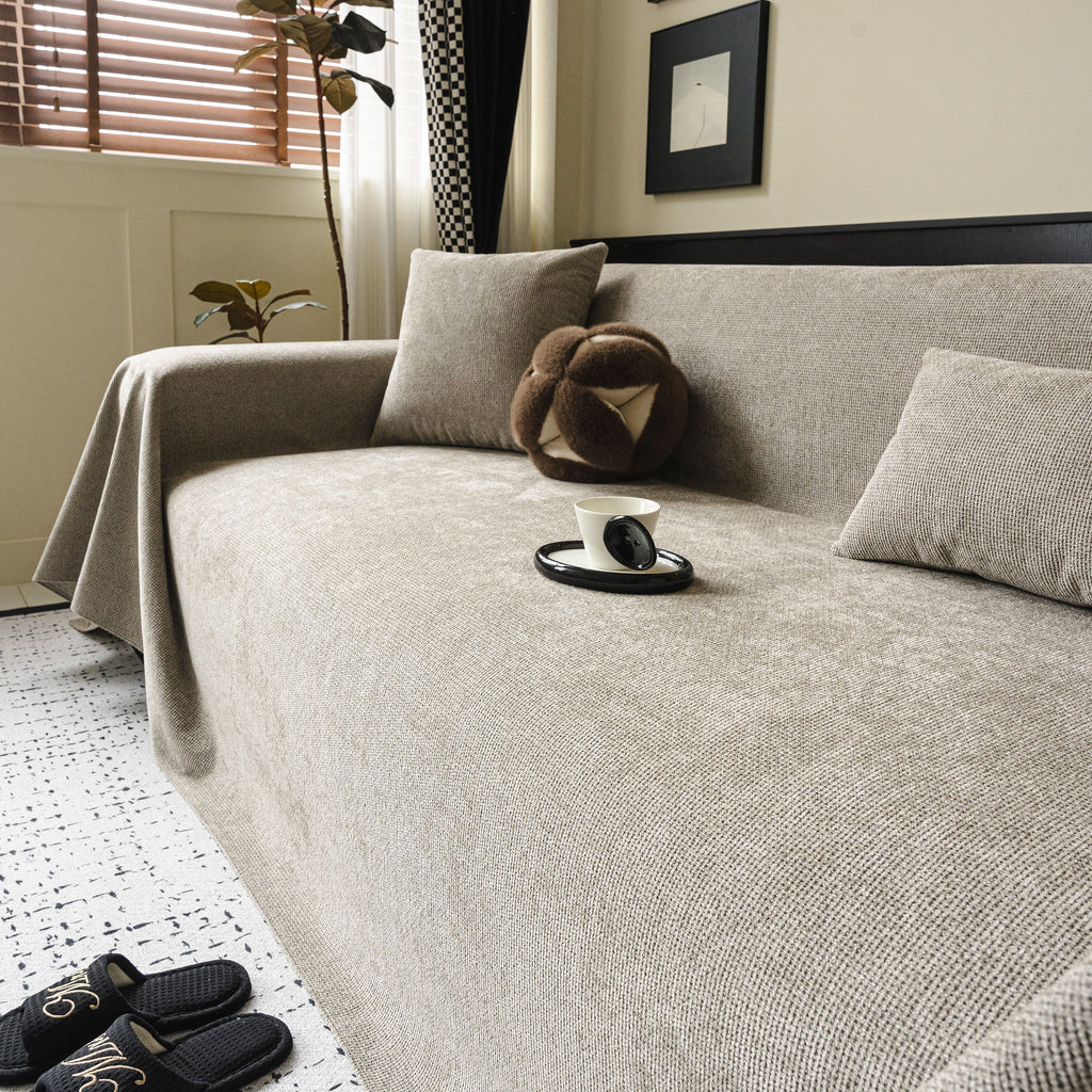 Chenille Sofa Cover Throw, Non-Slip, Water-Resistant, Pet-Friendly Couch Protector