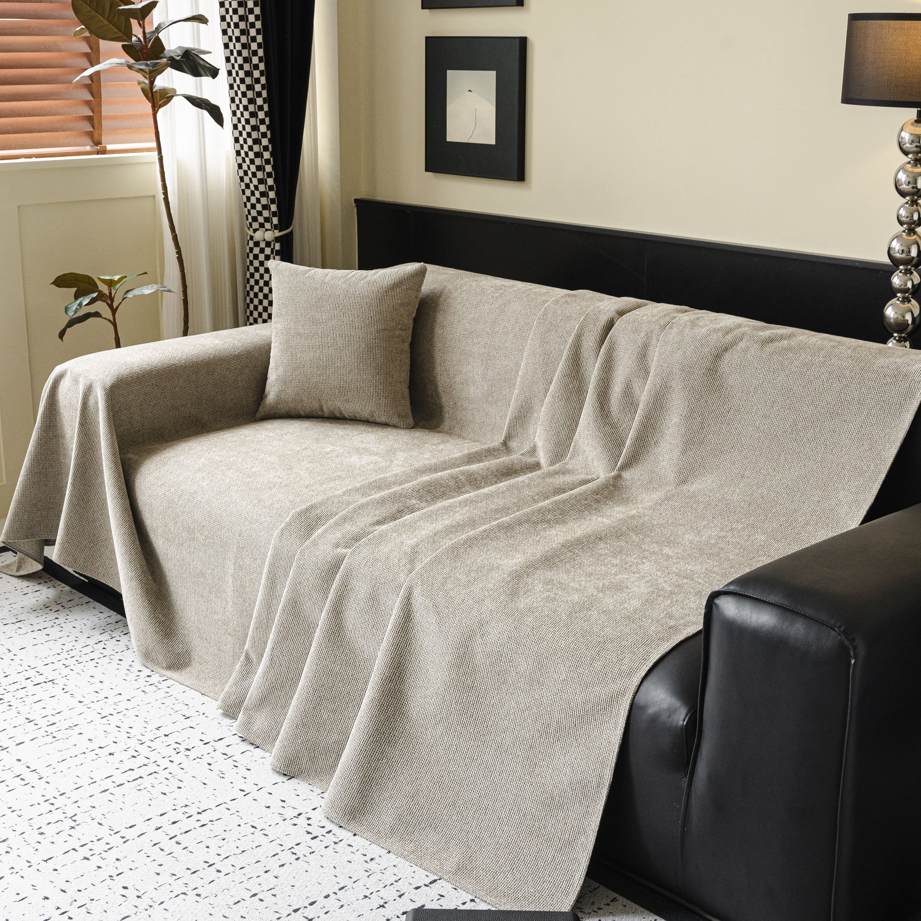 Chenille Sofa Cover Throw, Non-Slip, Water-Resistant, Pet-Friendly Couch Protector