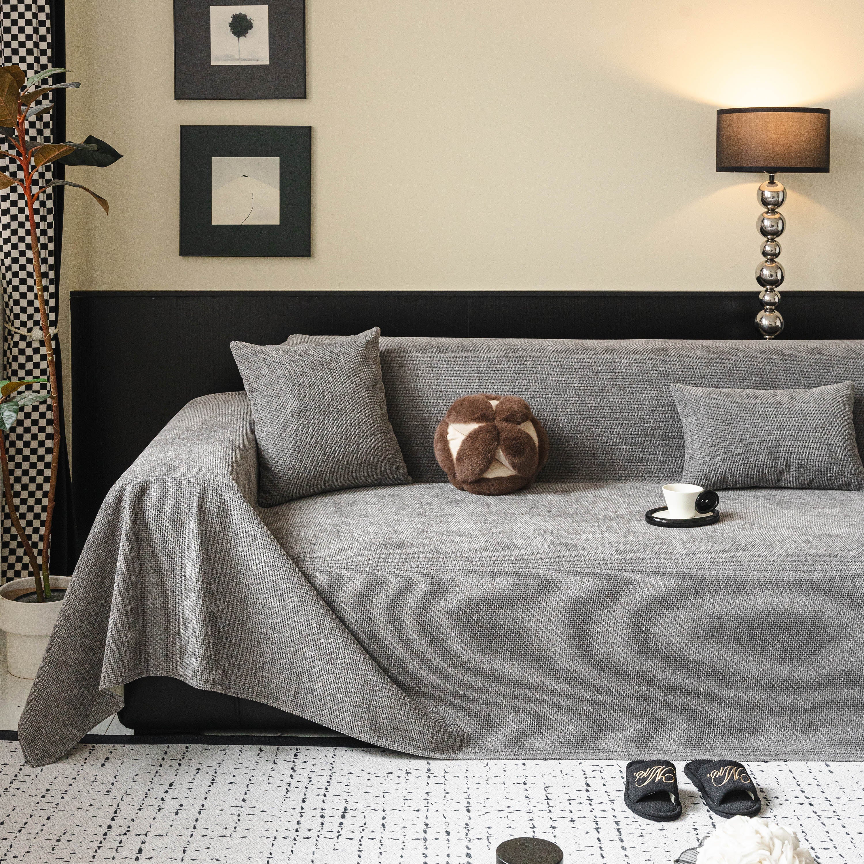 Chenille Sofa Cover Throw, Non-Slip, Water-Resistant, Pet-Friendly Couch Protector