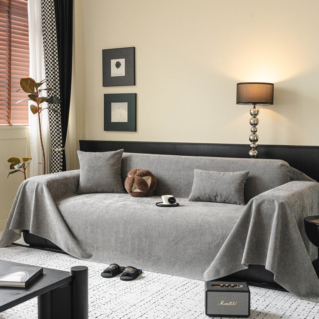 Chenille Sofa Cover Throw, Non-Slip, Water-Resistant, Pet-Friendly Couch Protector