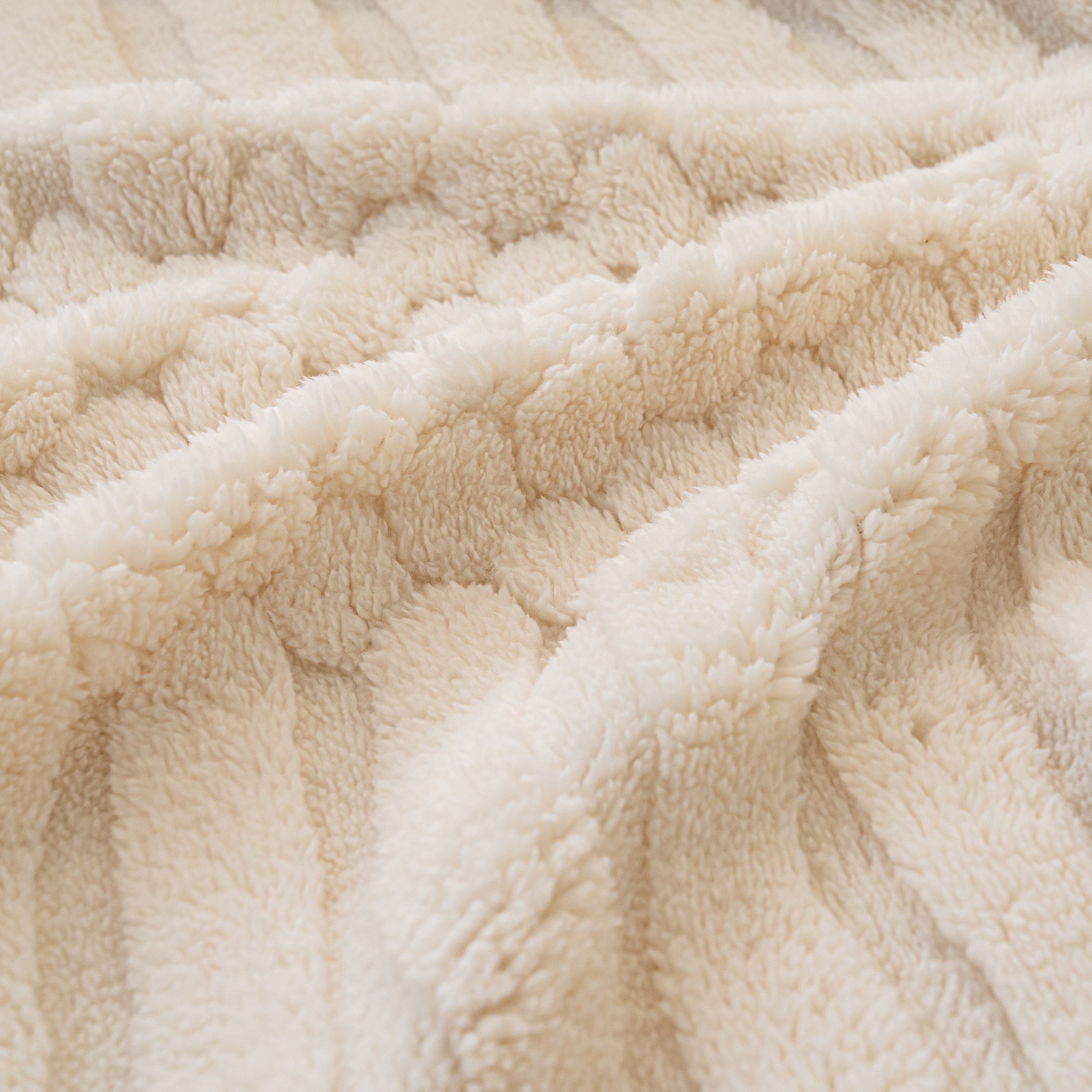Boho 3D Geometric Throw Blanket for Couch, Luxurious Velvety Plush Fleece Sofa Cover