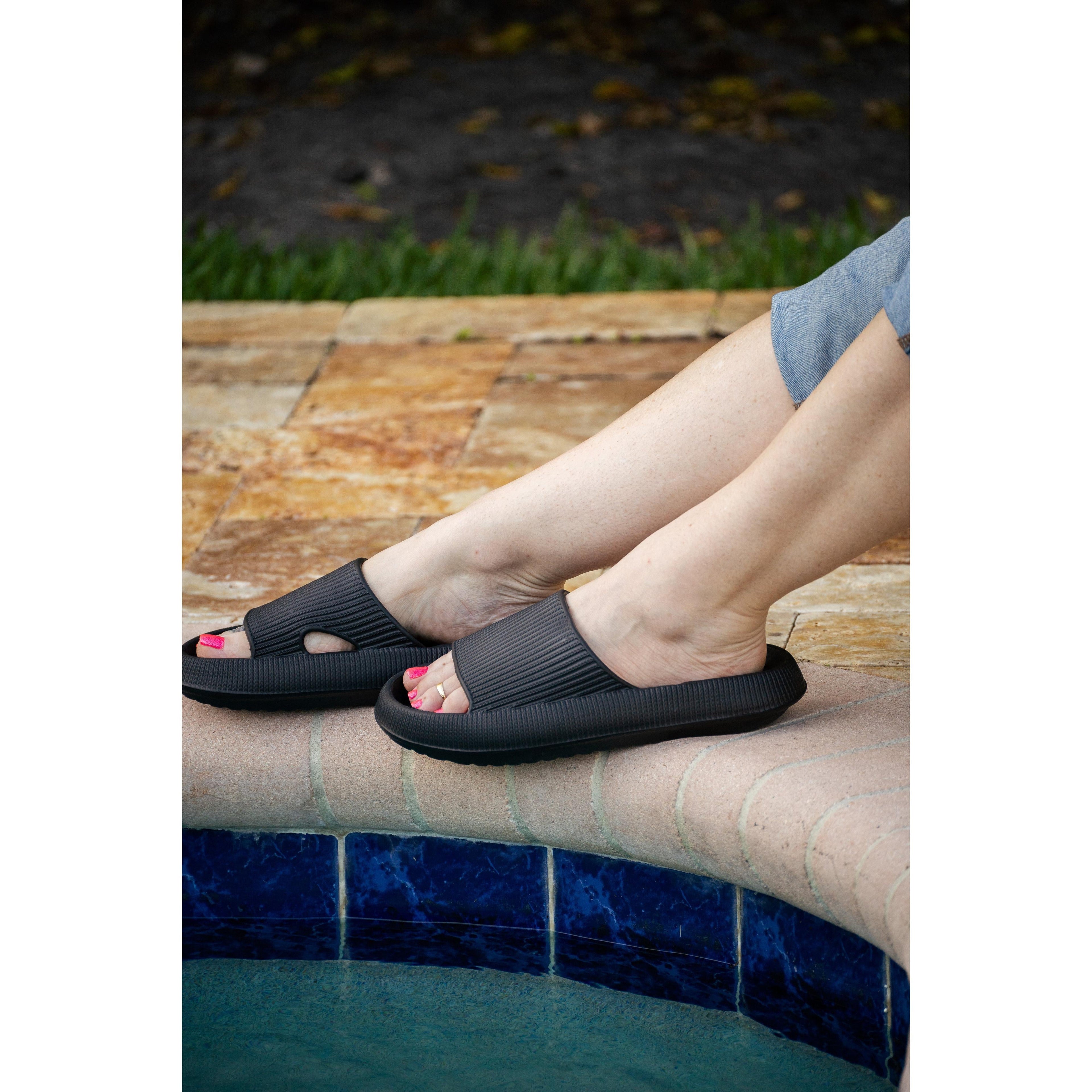 Black Insanely Comfy -Beach or Casual Slides