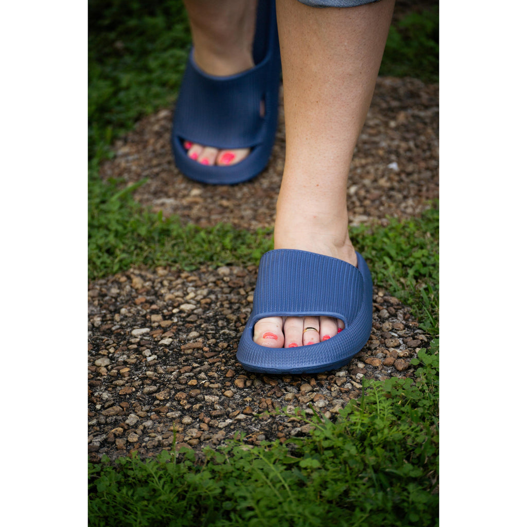 Navy Blue Insanely Comfy -Beach or Casual Slides