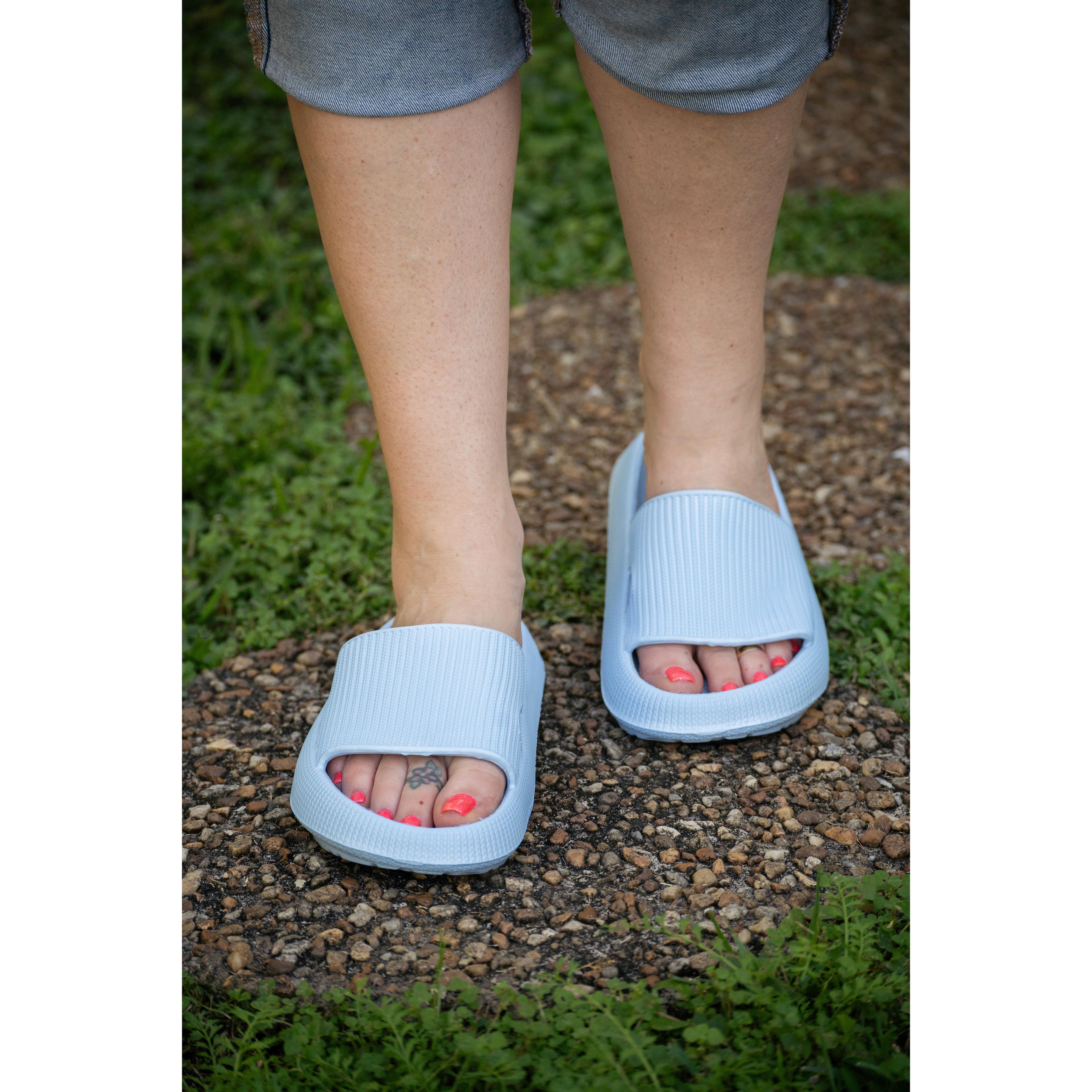 Blue Insanely Comfy -Beach or Casual Slides