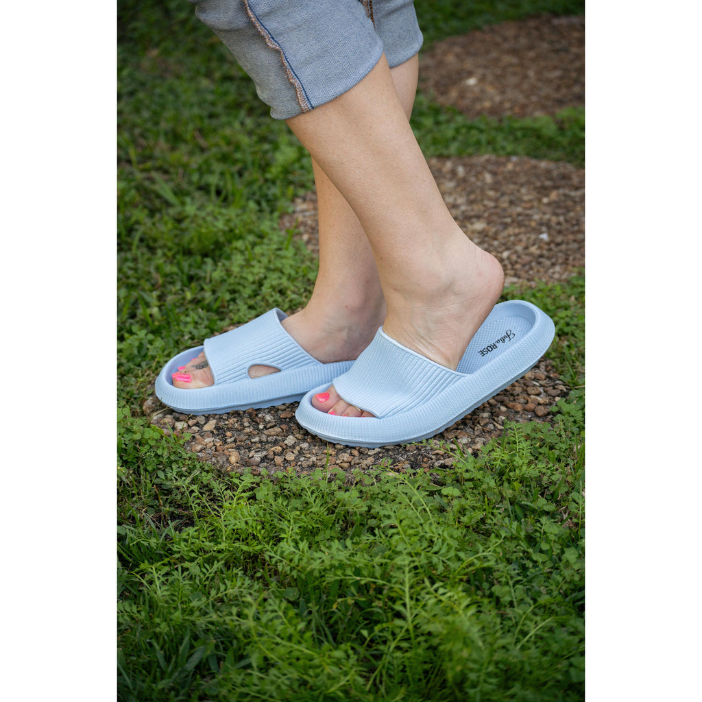 Ready to Ship | Light Blue Insanely Comfy -Beach or Casual Slides*