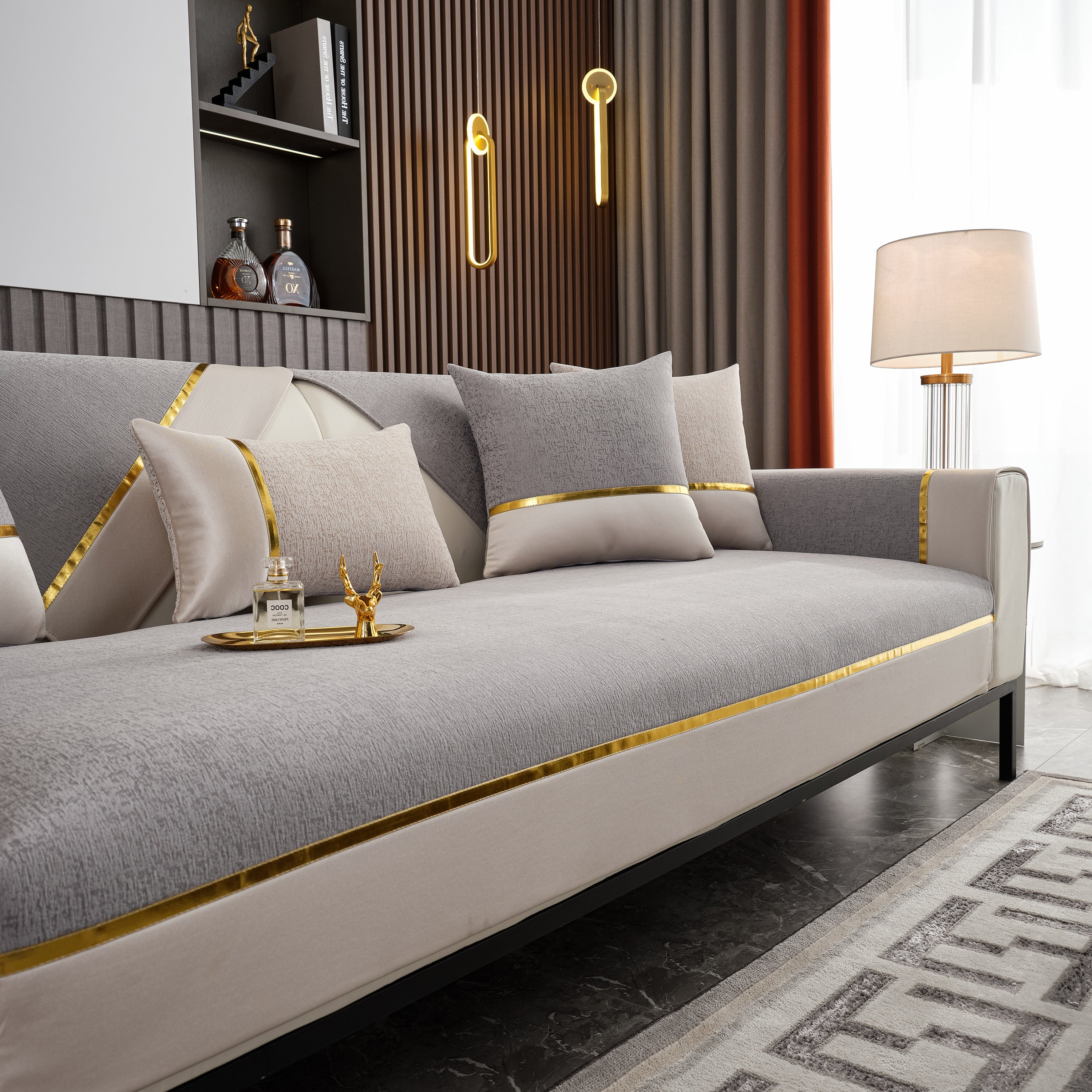 Luxury Leather Couch Protectors with Chenille Sofa Towel Covers, Non-Slip and Washable, Modular Couch Covers