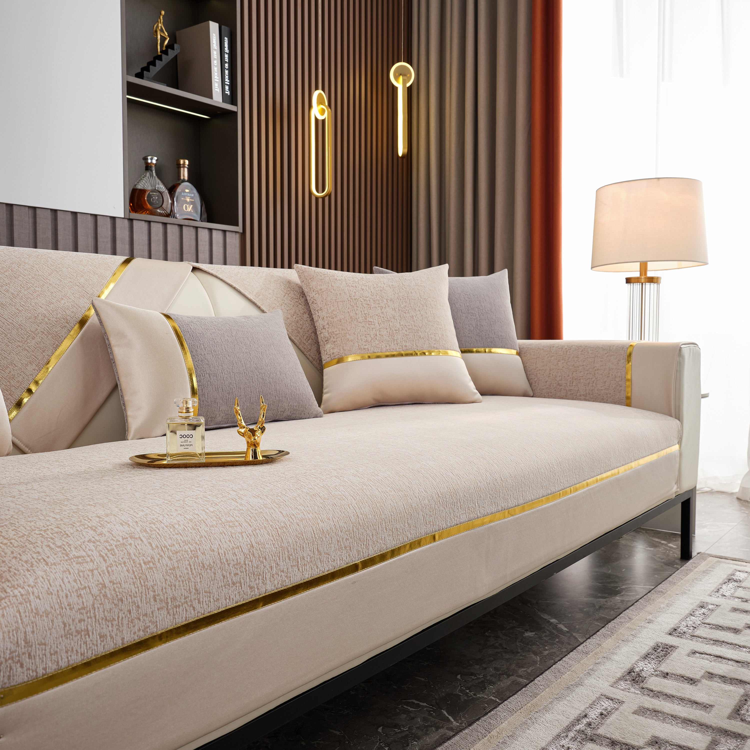 Luxury Leather Couch Protectors with Chenille Sofa Towel Covers, Non-Slip and Washable, Modular Couch Covers