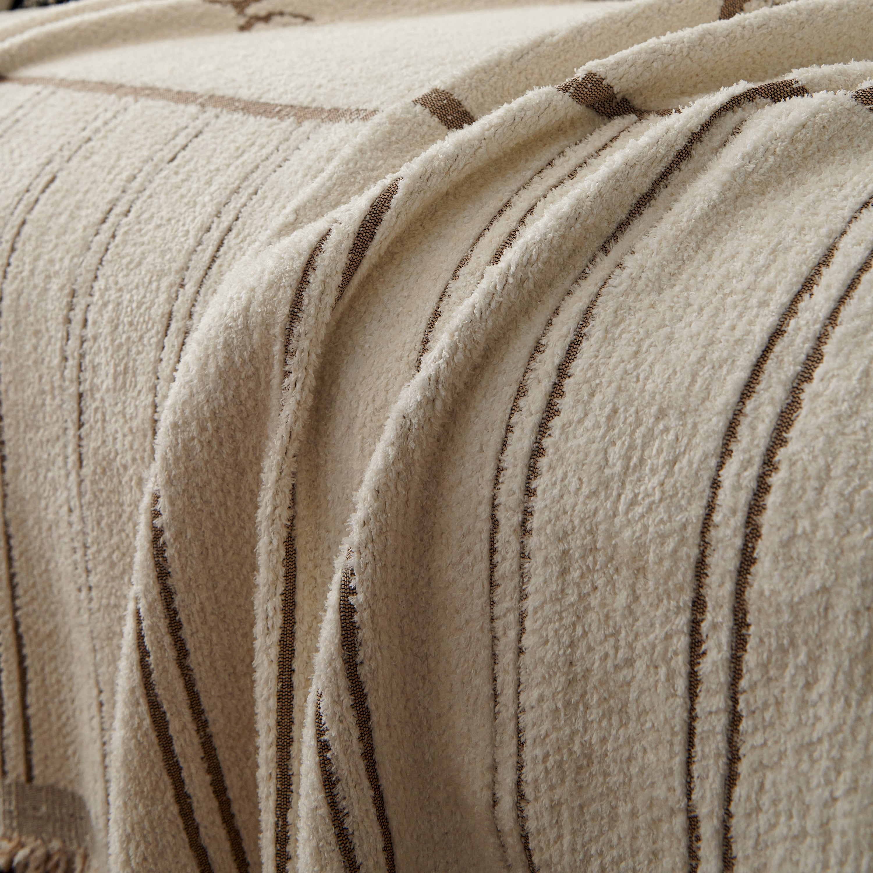 Chenille Striped Floral Couch Cover Sofa Slipcover for Most Shape Sofas, Reversible Sofa Throw Cover