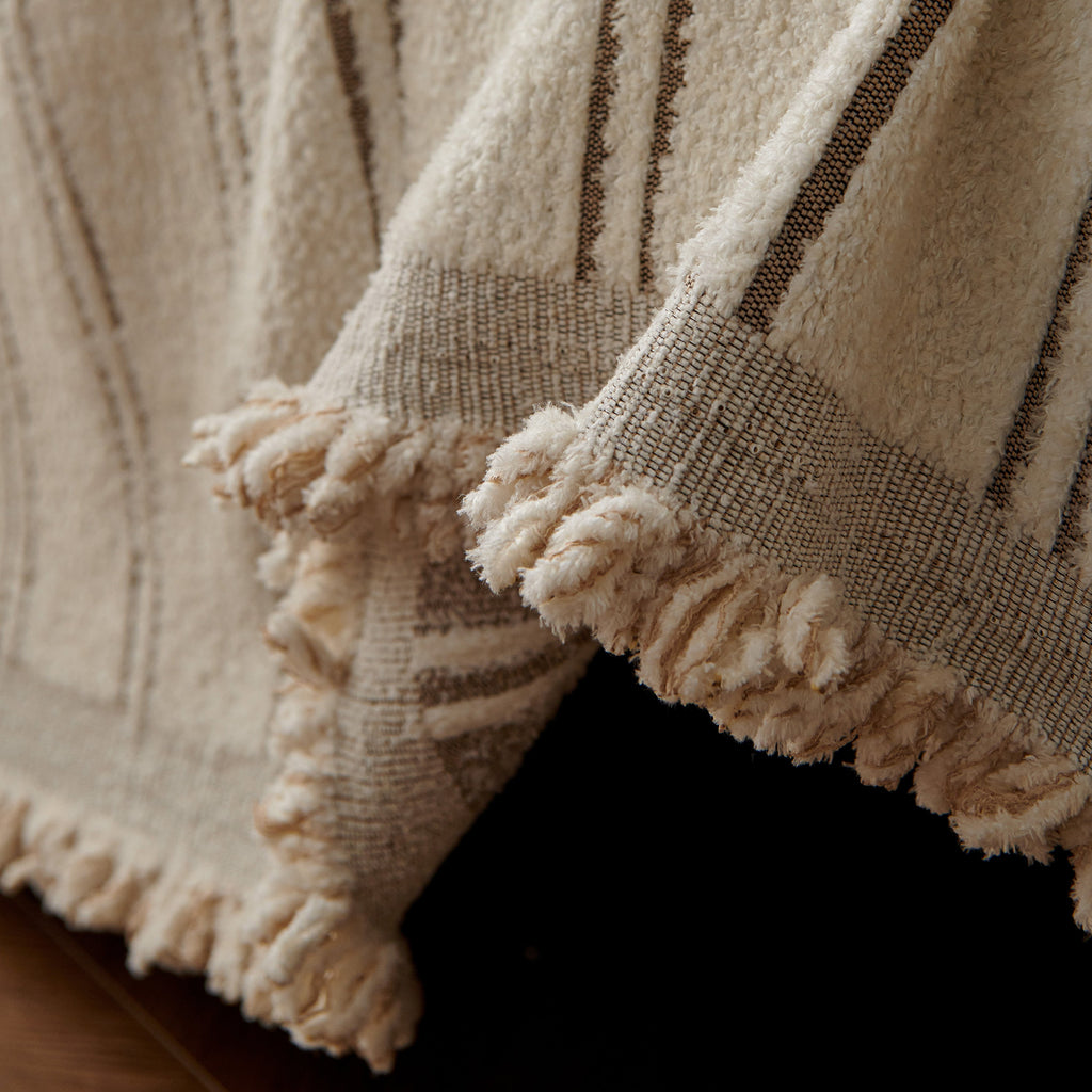 Chenille Striped Floral Couch Cover Sofa Slipcover for Most Shape Sofas, Reversible Sofa Throw Cover