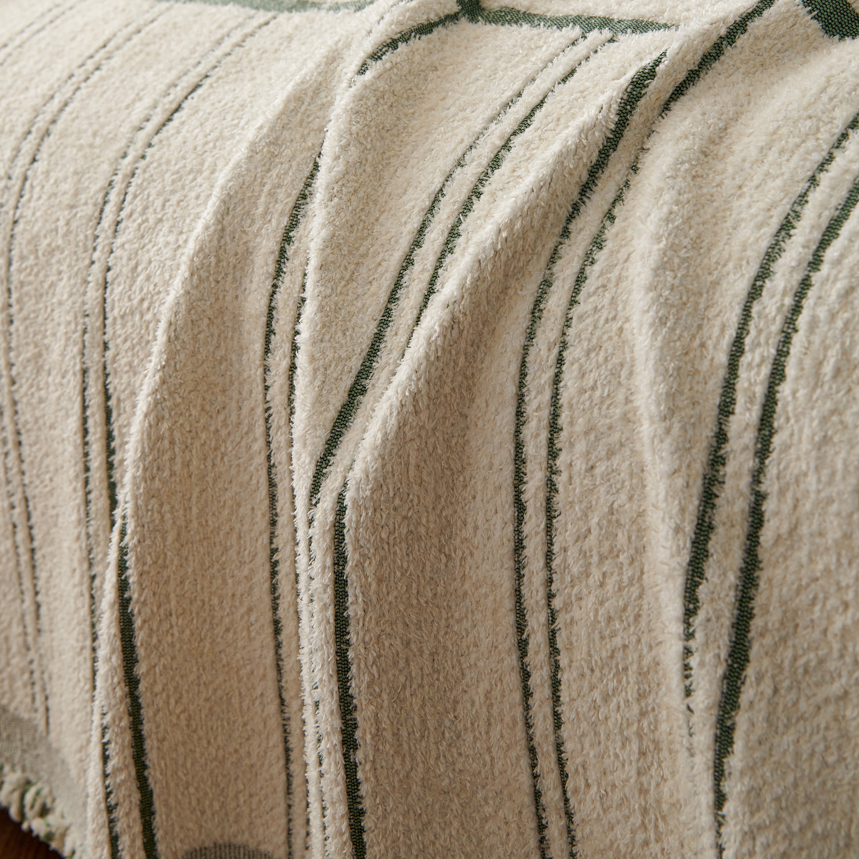 Chenille Striped Floral Couch Cover Sofa Slipcover for Most Shape Sofas, Reversible Sofa Throw Cover