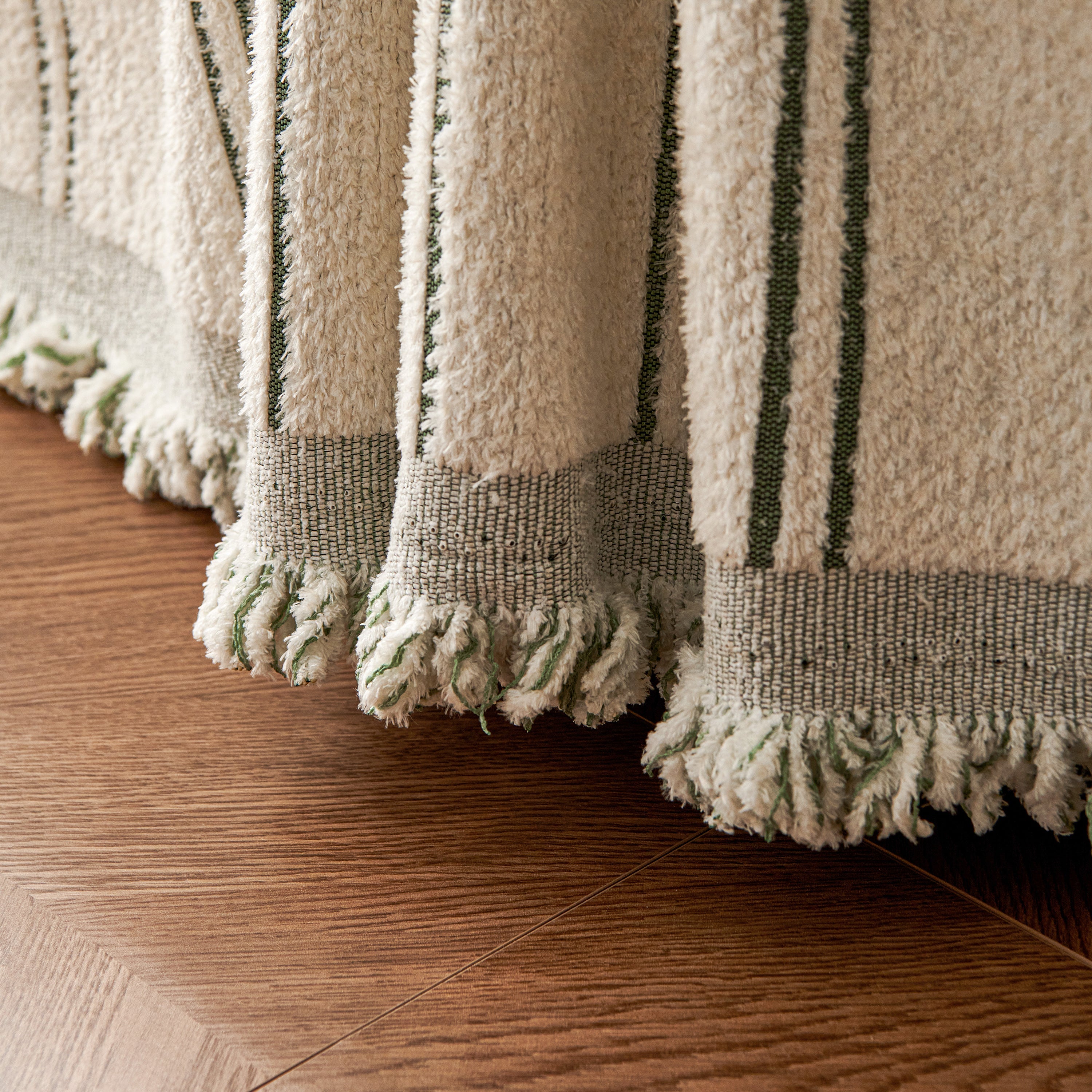 Chenille Striped Floral Couch Cover Sofa Slipcover for Most Shape Sofas, Reversible Sofa Throw Cover