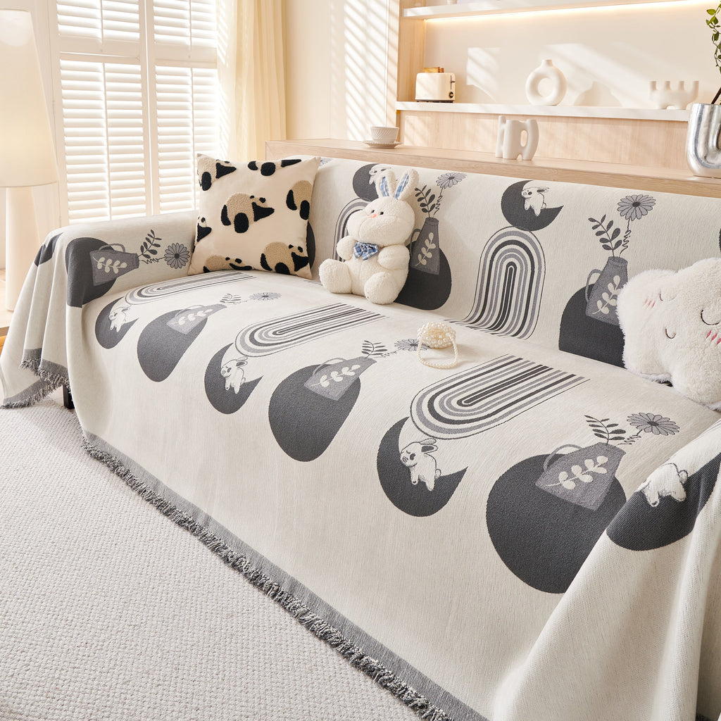 Decorative Throw Blankets for Couch Reversible Chenille Furniture Throw Covers for Sectional Sofa