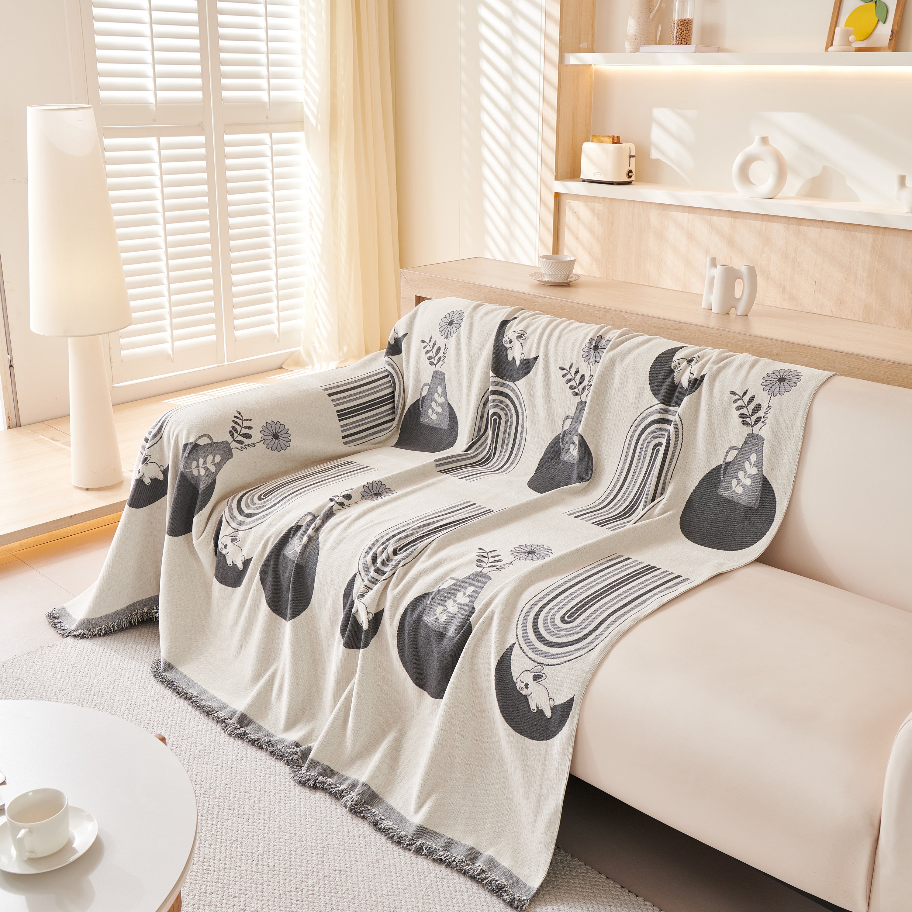 Decorative Throw Blankets for Couch Reversible Chenille Furniture Throw Covers for Sectional Sofa