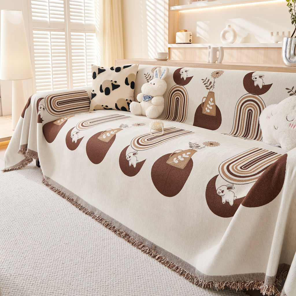 Decorative Throw Blankets for Couch Reversible Chenille Furniture Throw Covers for Sectional Sofa