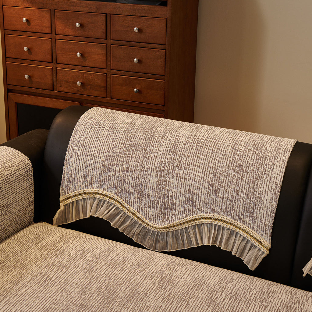 French Vintage Style Couch Cover with Skirt,  Non-Slip Sectional Furniture Covers