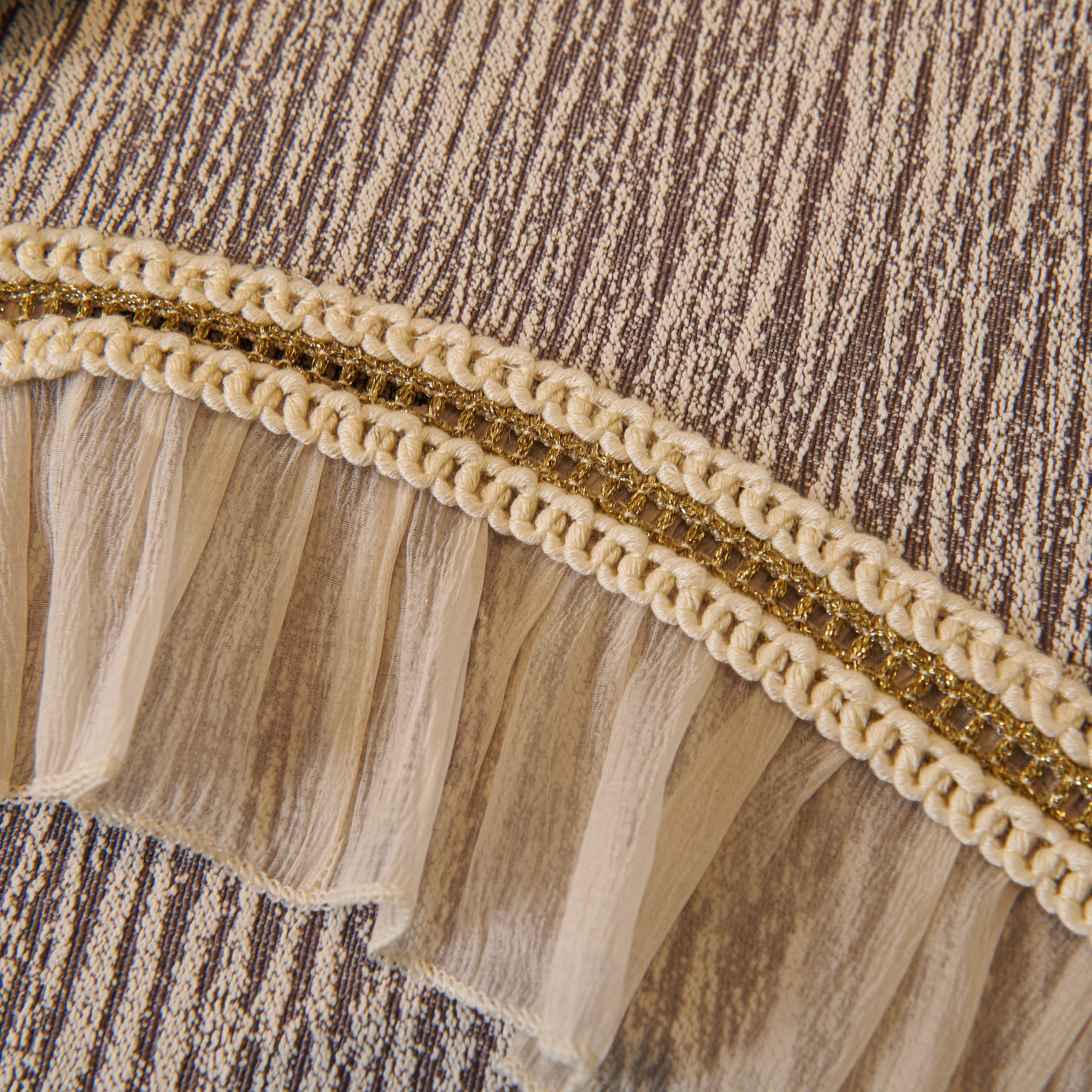 French Vintage Style Couch Cover with Skirt,  Non-Slip Sectional Furniture Covers