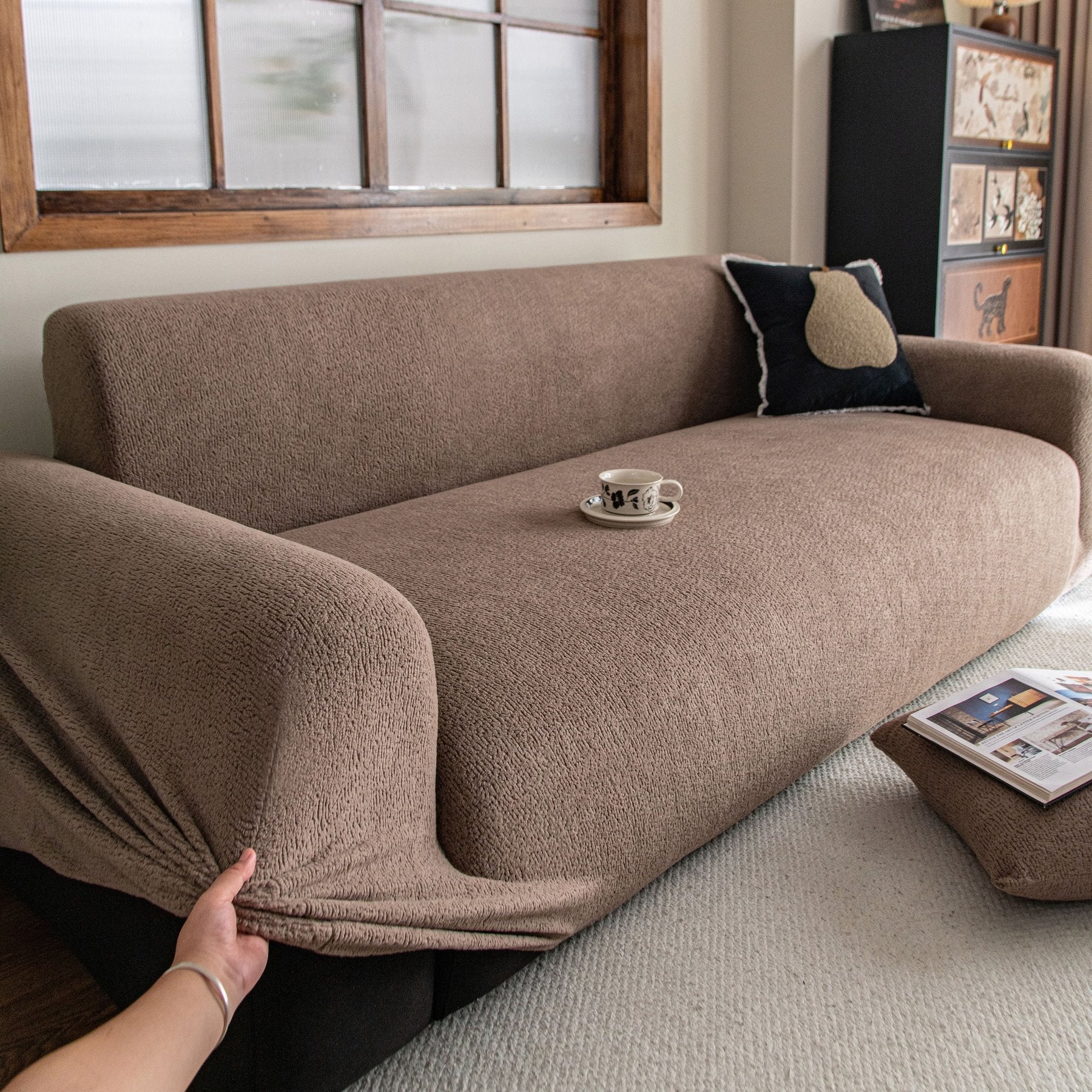 High Stretch Sofa Slipcover, Non Slip Couch Sofa Cover Washable Furniture Protector