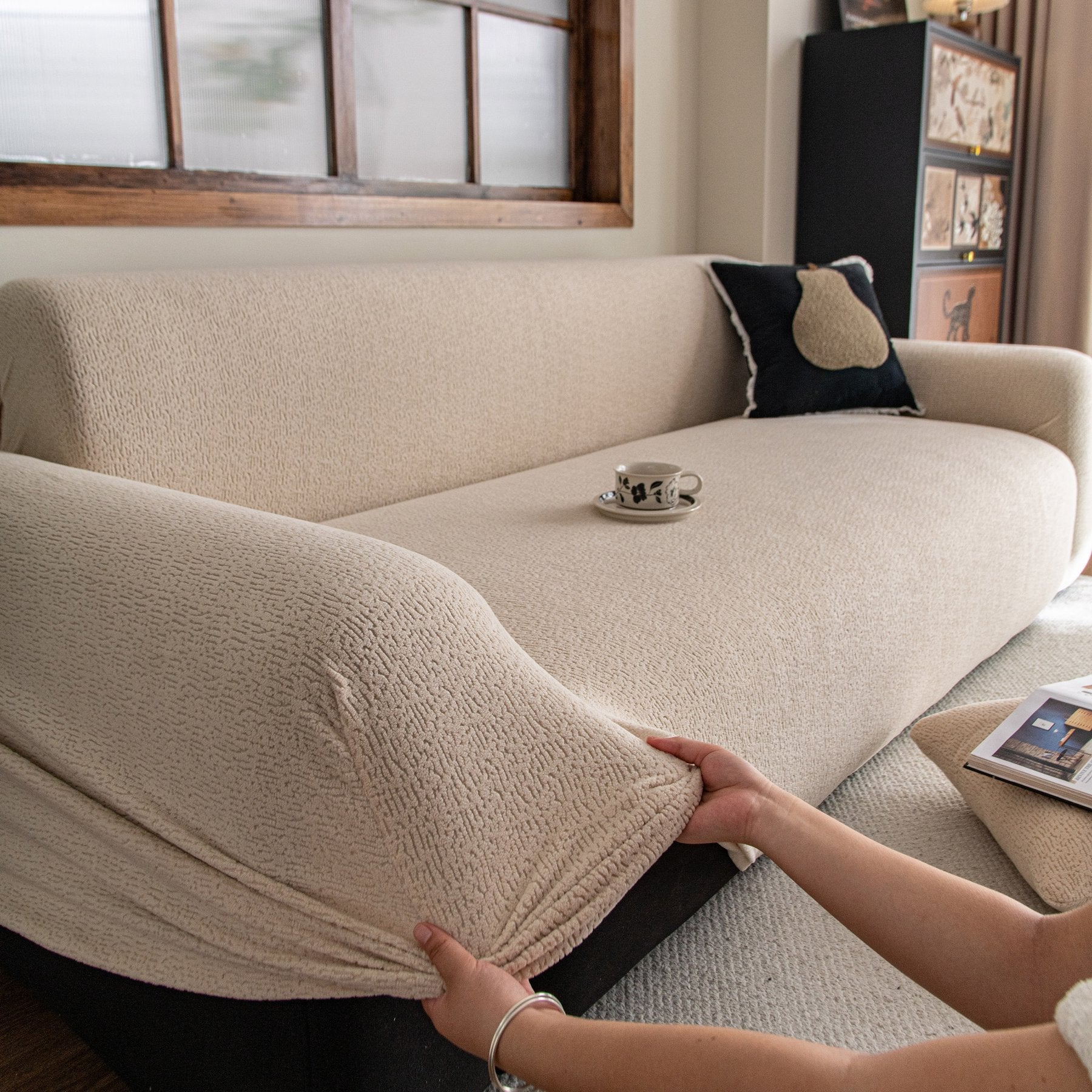 High Stretch Sofa Slipcover, Non Slip Couch Sofa Cover Washable Furniture Protector