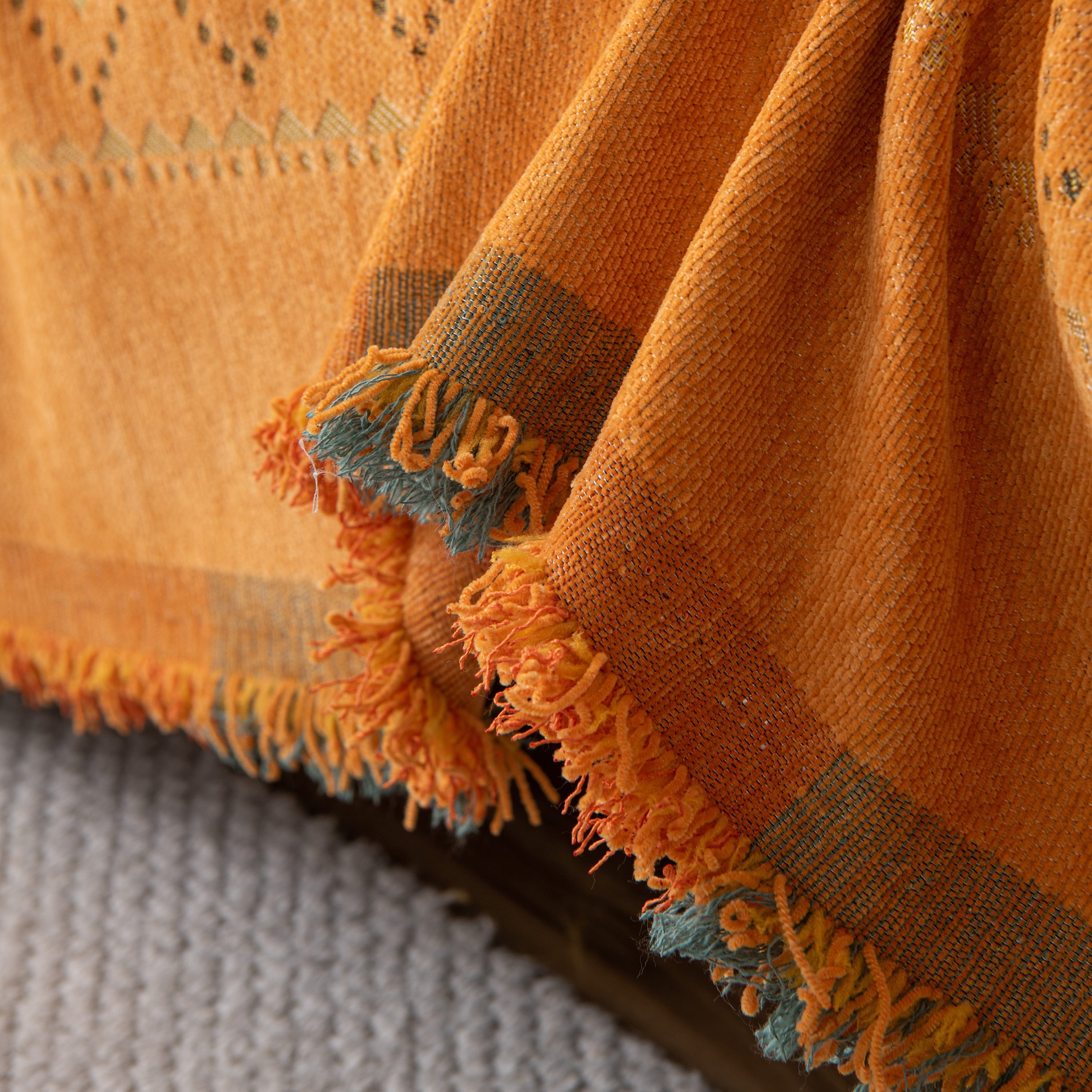 Bohemian Geometric Sofa Throw Cover, Cozy & Protective Ethnic-Inspired Couch Cover