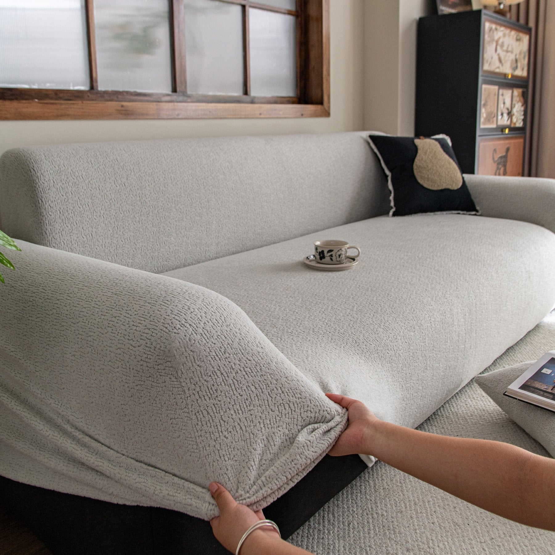 High Stretch Sofa Slipcover, Non Slip Couch Sofa Cover Washable Furniture Protector