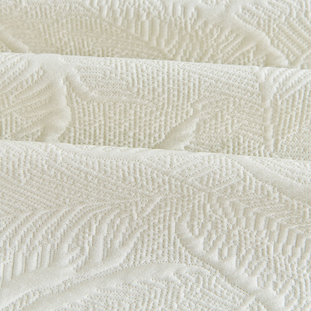 Embossed Leaf Pattern Sofa Cover Blanket for Couch, Soft Cooling Textured Couch Cover