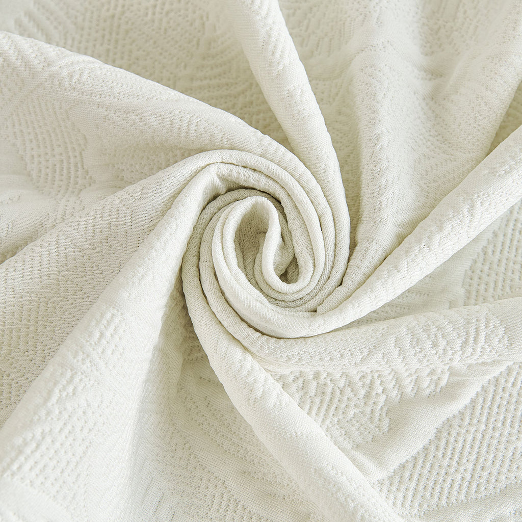 Embossed Leaf Pattern Sofa Cover Blanket for Couch, Soft Cooling Textured Couch Cover