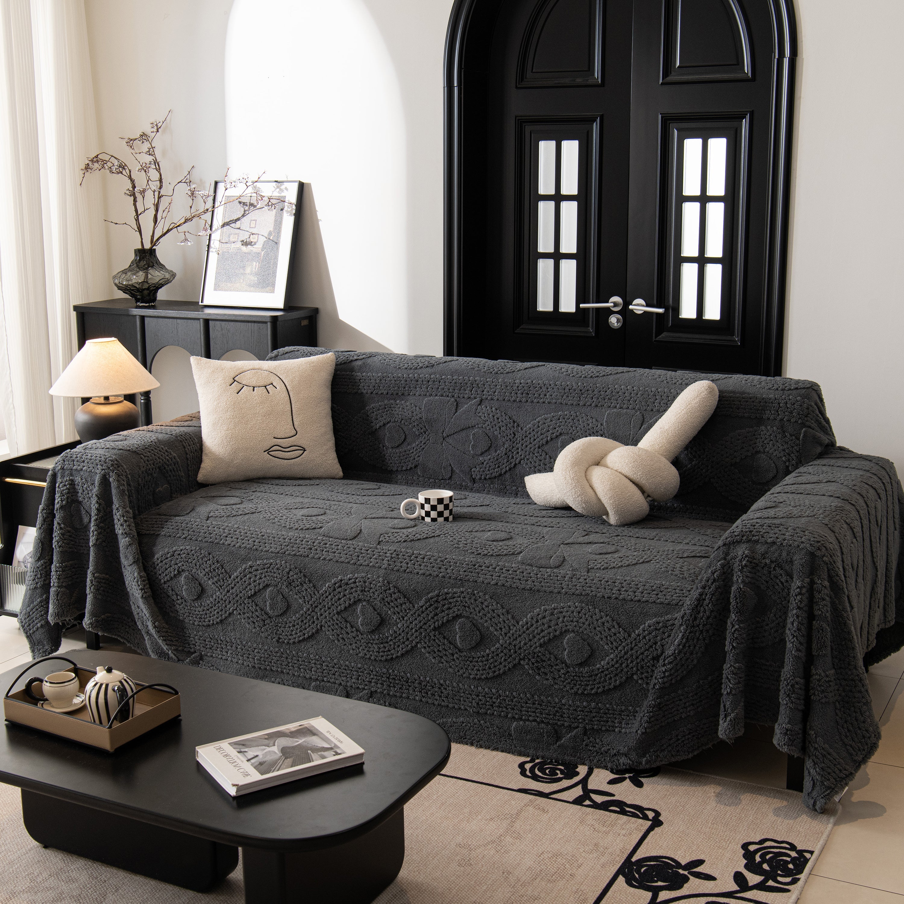 Soft Plush Fleece Throw Blanket for Couch Solid Cute Warm Couch Cover Blanket for Winter