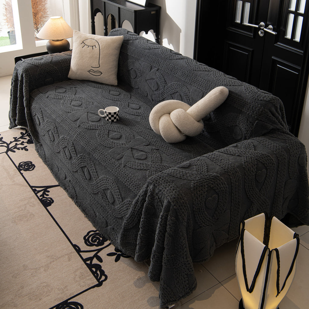Soft Plush Fleece Throw Blanket for Couch Solid Cute Warm Couch Cover Blanket for Winter