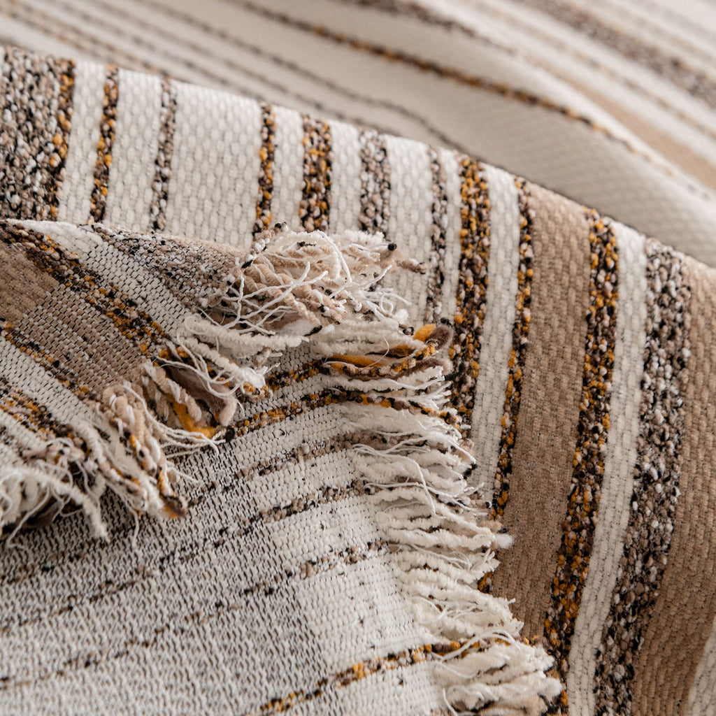 Luxury Cozy Chenille Sofa Cover Throw, Elegant Striped Soft Textured Couch Blanket