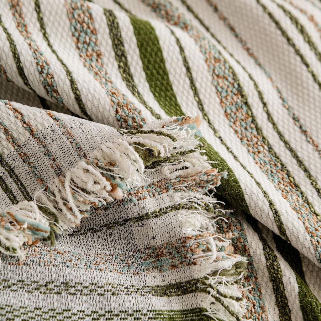 Luxury Cozy Chenille Sofa Cover Throw, Elegant Striped Soft Textured Couch Blanket