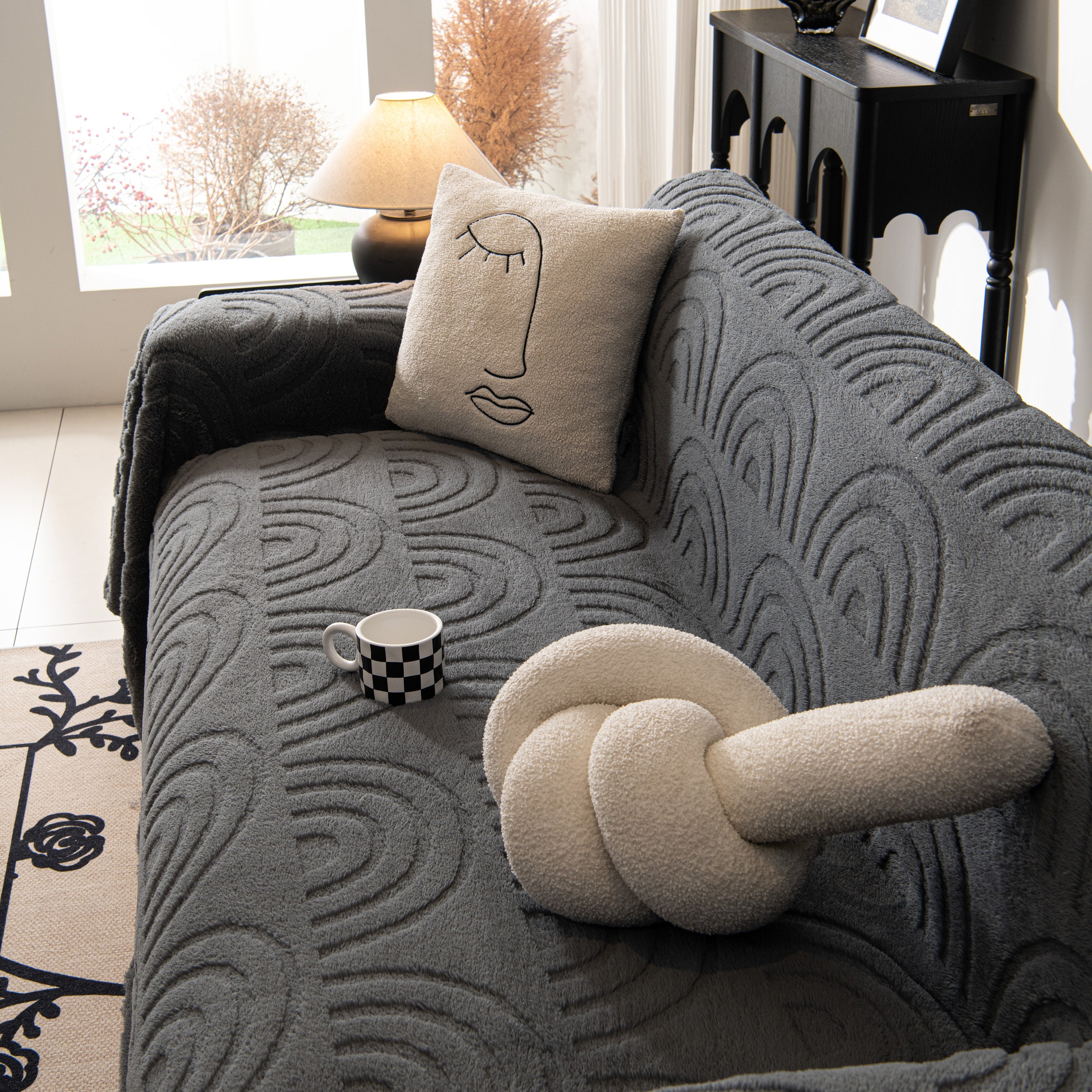 Plush Warm Decor Couch Cover Soft Jacquard Fleece Throw Blankets for Bed Couch Sofa Chair