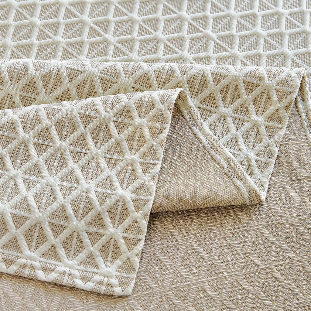 Fresh Geometric Sofa Throw Cover, Modern Textured Breathable Couch Protector Blanket