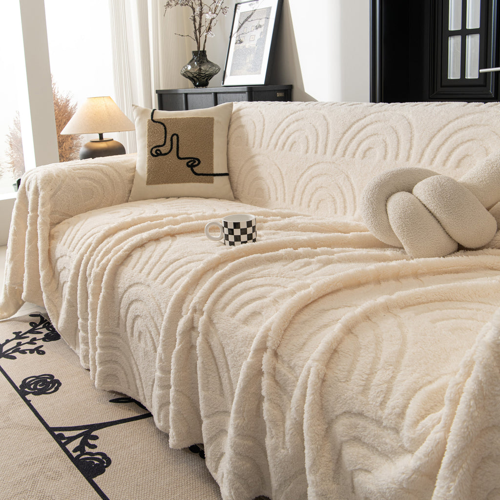 Plush Warm Decor Couch Cover Soft Jacquard Fleece Throw Blankets for Bed Couch Sofa Chair