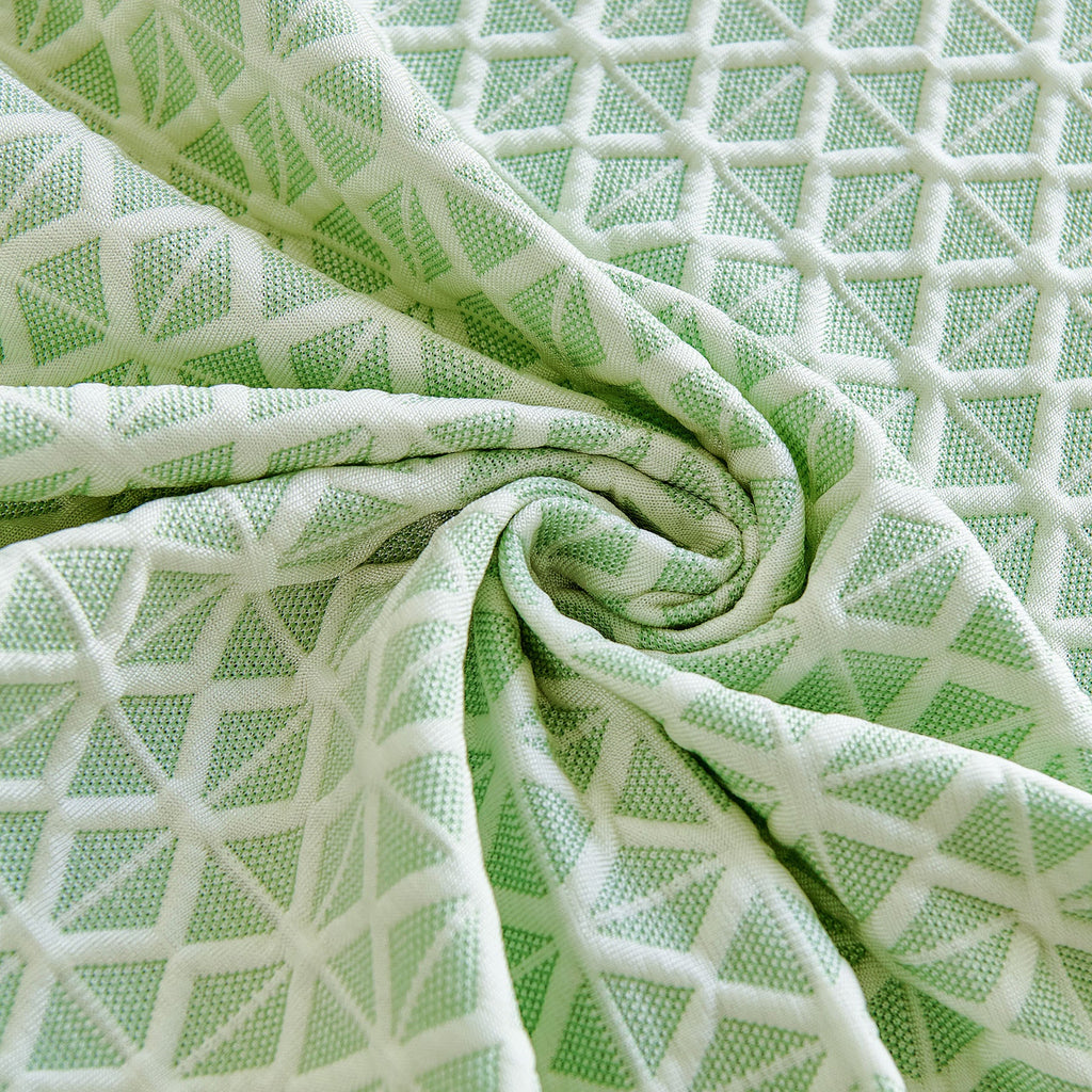 Fresh Geometric Sofa Throw Cover, Modern Textured Breathable Couch Protector Blanket