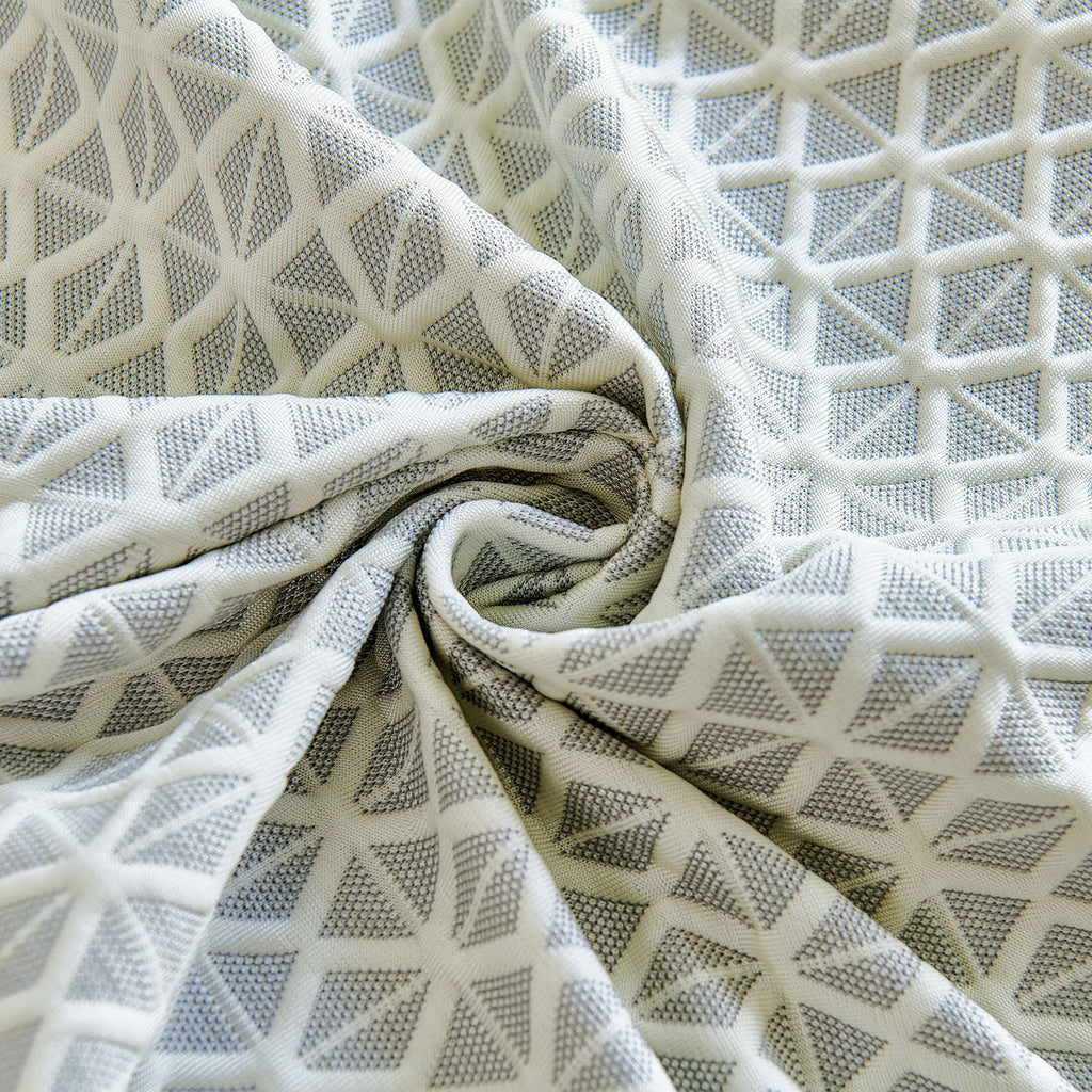 Fresh Geometric Sofa Throw Cover, Modern Textured Breathable Couch Protector Blanket