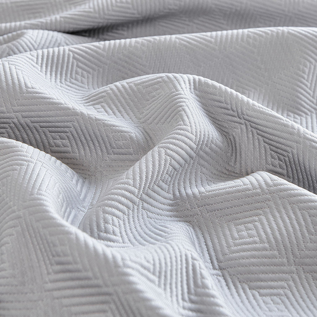 Cooling Ice Silk Soft Sofa Cover Blanket, Woven Geometric Textured Modern Couch Cover