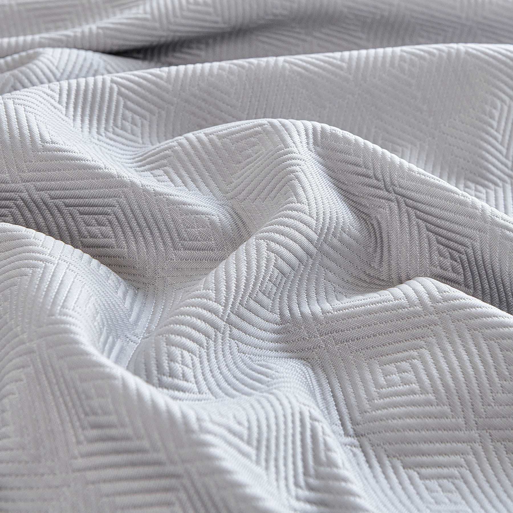 Cooling Ice Silk Soft Sofa Cover Blanket, Woven Geometric Textured Modern Couch Cover